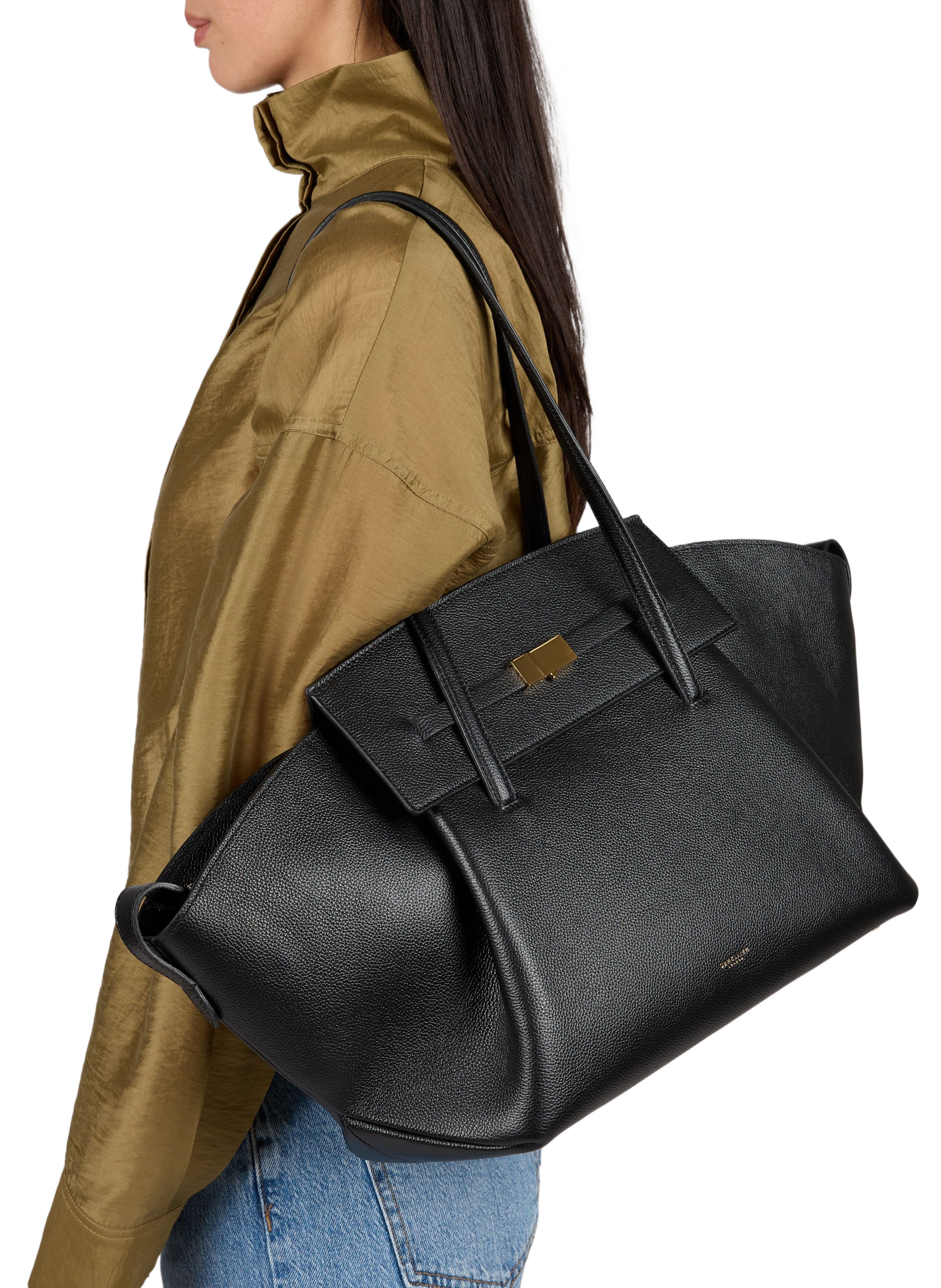 Brooklyn leather tote bag DEMELLIER LONDON Black