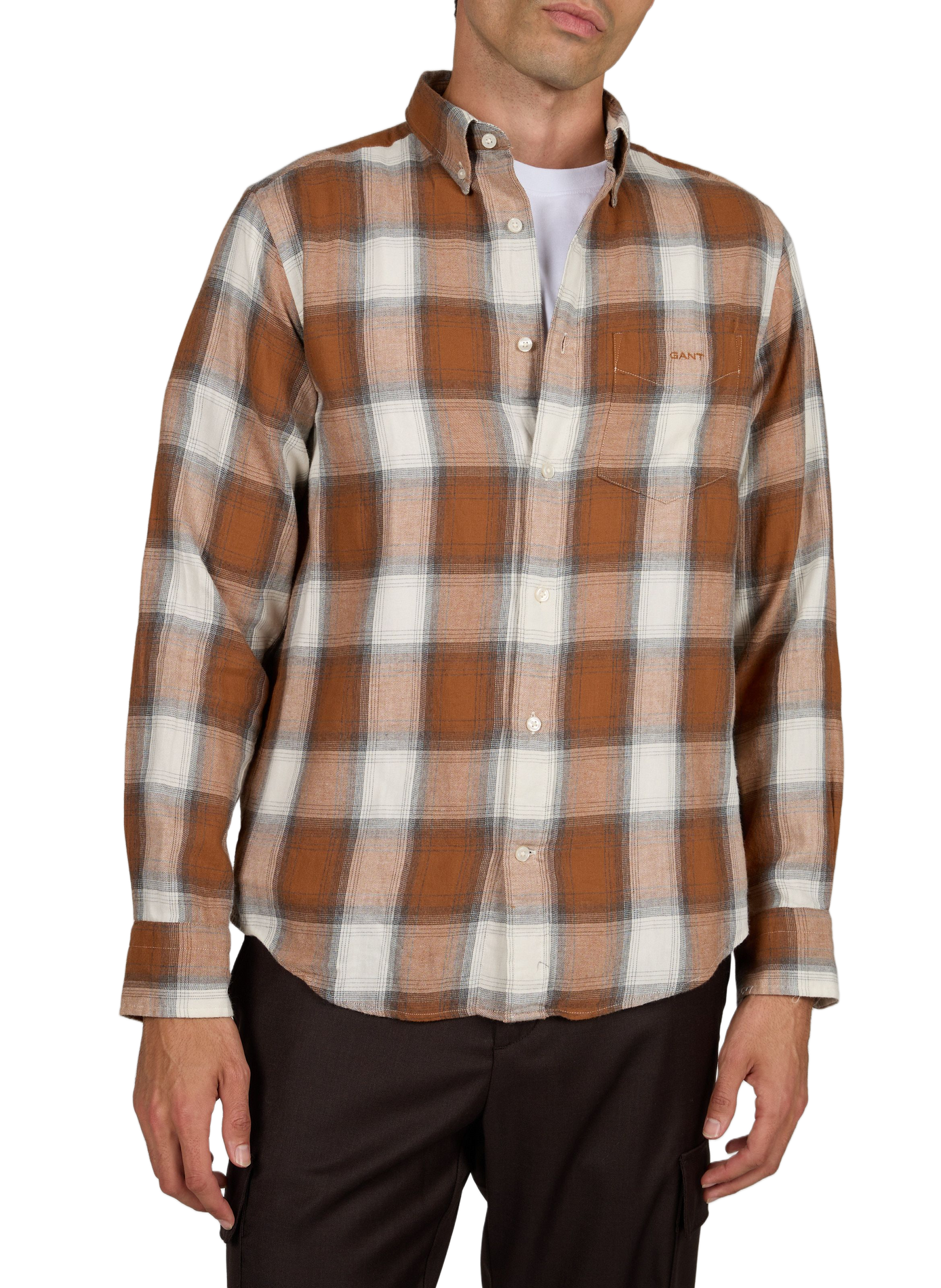 Straight checked cotton shirt with button-down collar GANT Multicolour