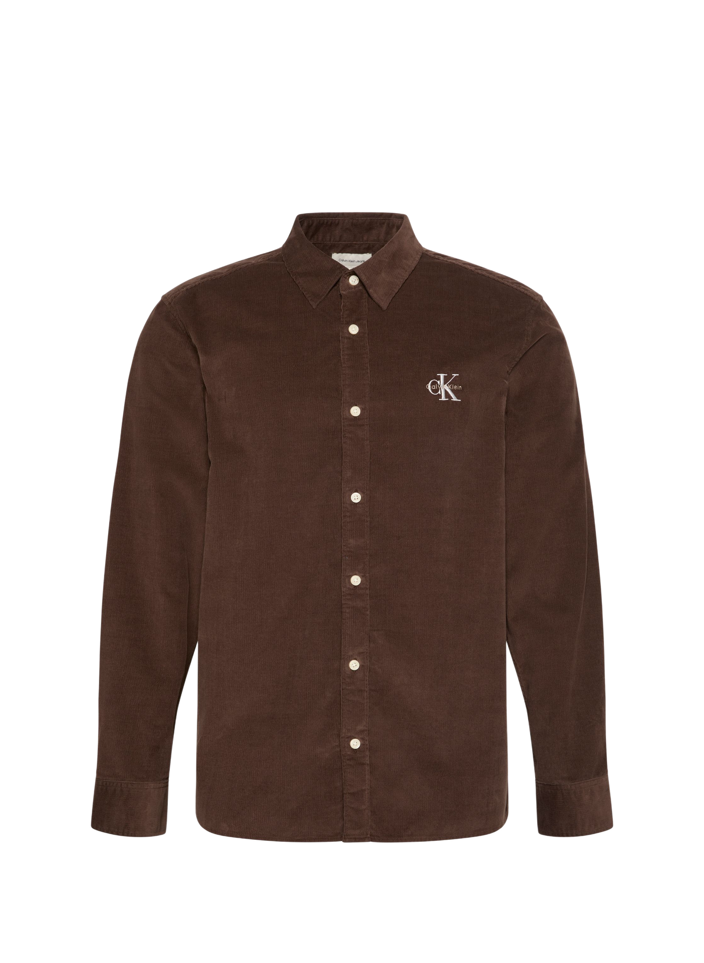 Straight cotton corduroy shirt CALVIN KLEIN Brown