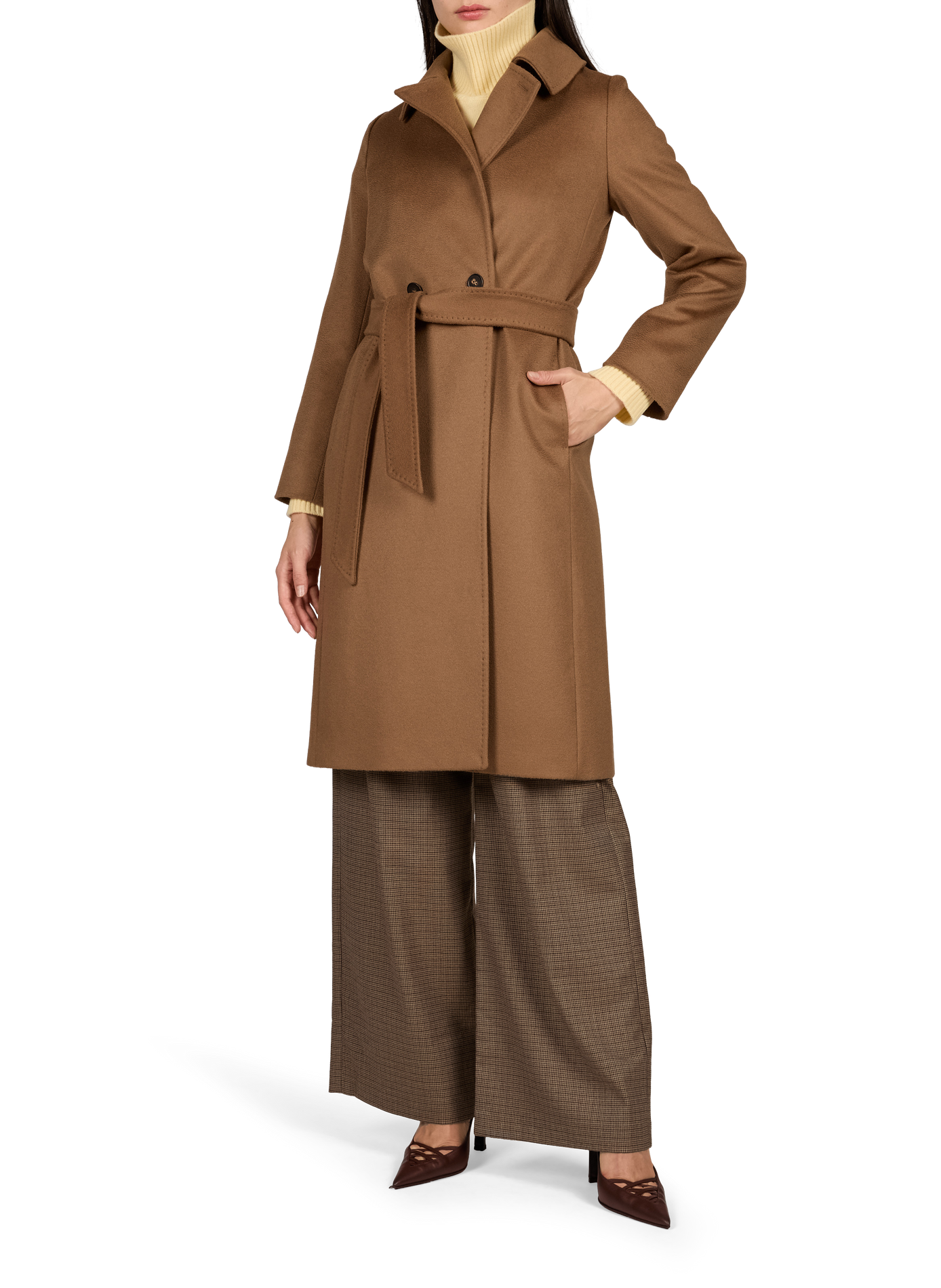 Abrigo recto de lana MAX MARA STUDIO Marrón