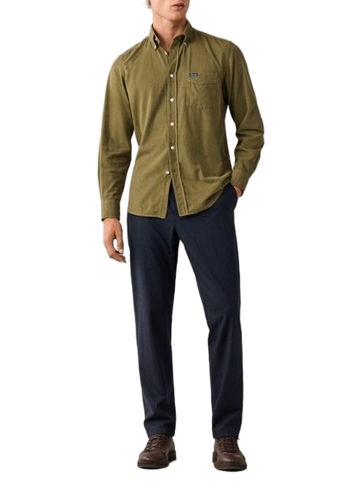 Chemise col classique manches contrastantes en coton FACONNABLE Beige