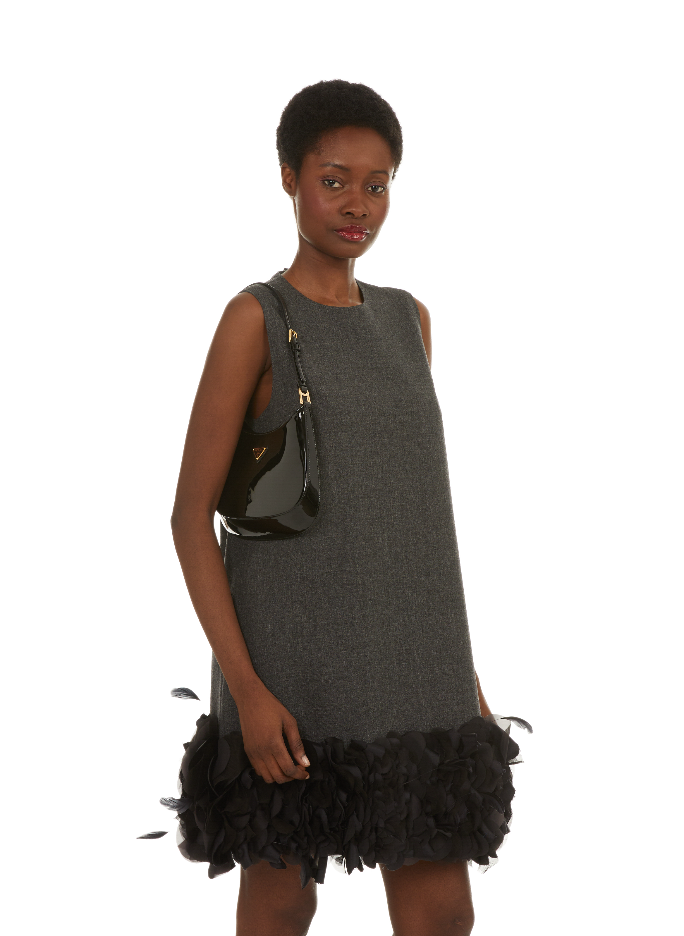 Patent leather shoulder bag PRADA Black