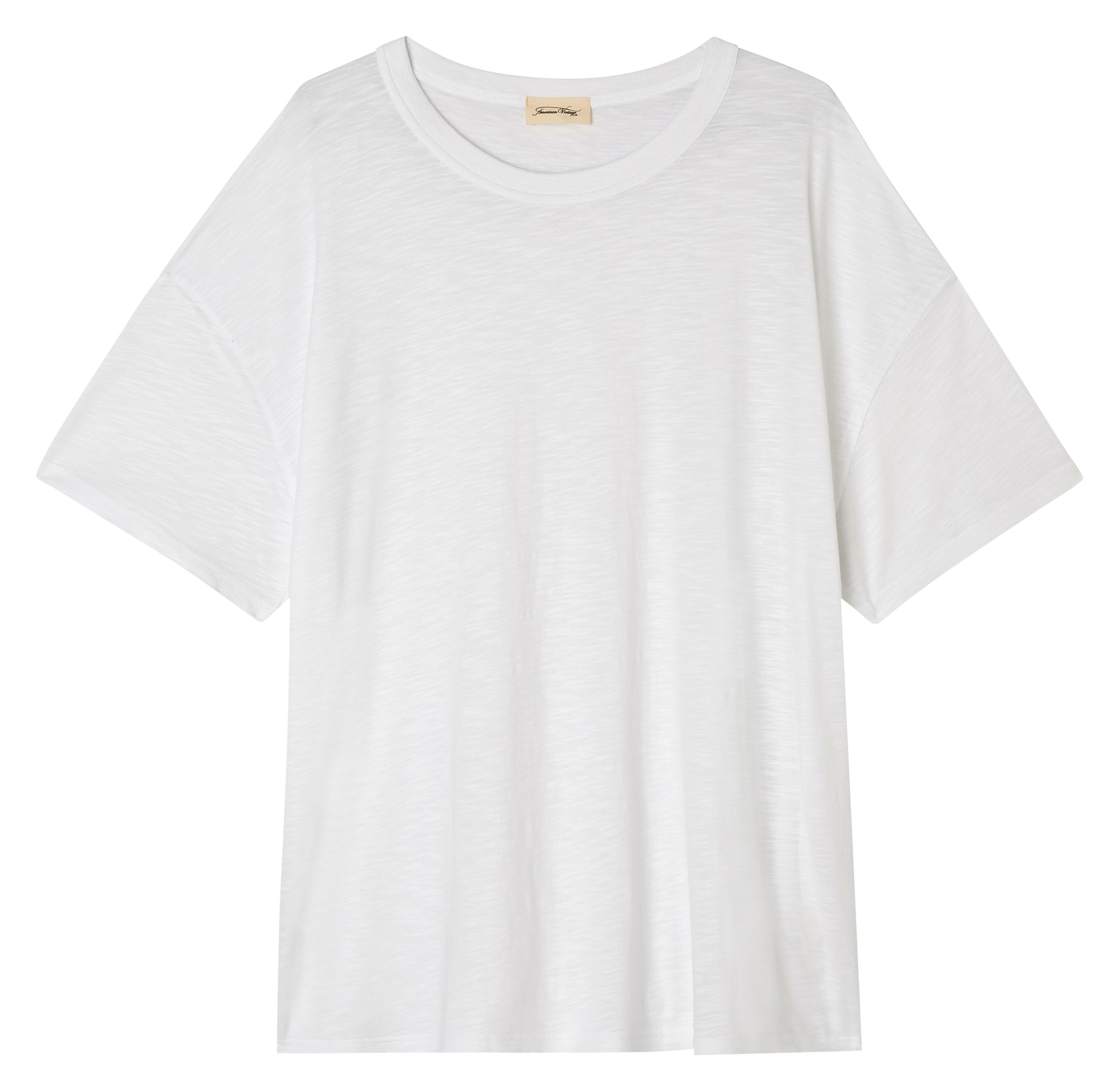 Tee-shirt col rond ample en coton mélangé jacksonville AMERICAN VINTAGE Blanc