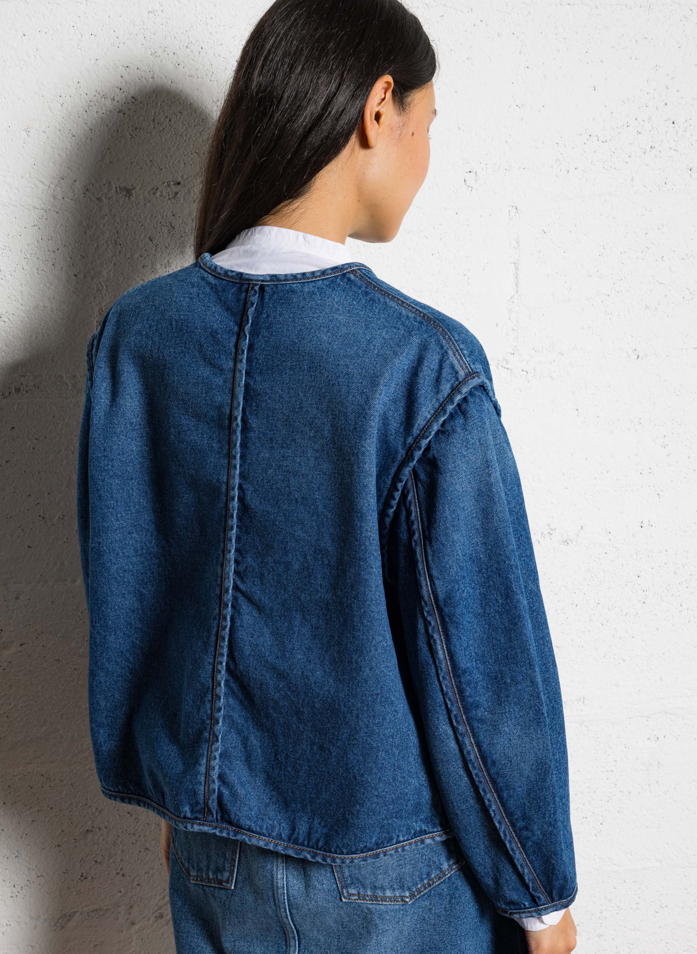 Veste droite en coton agatha SOEUR Bleu