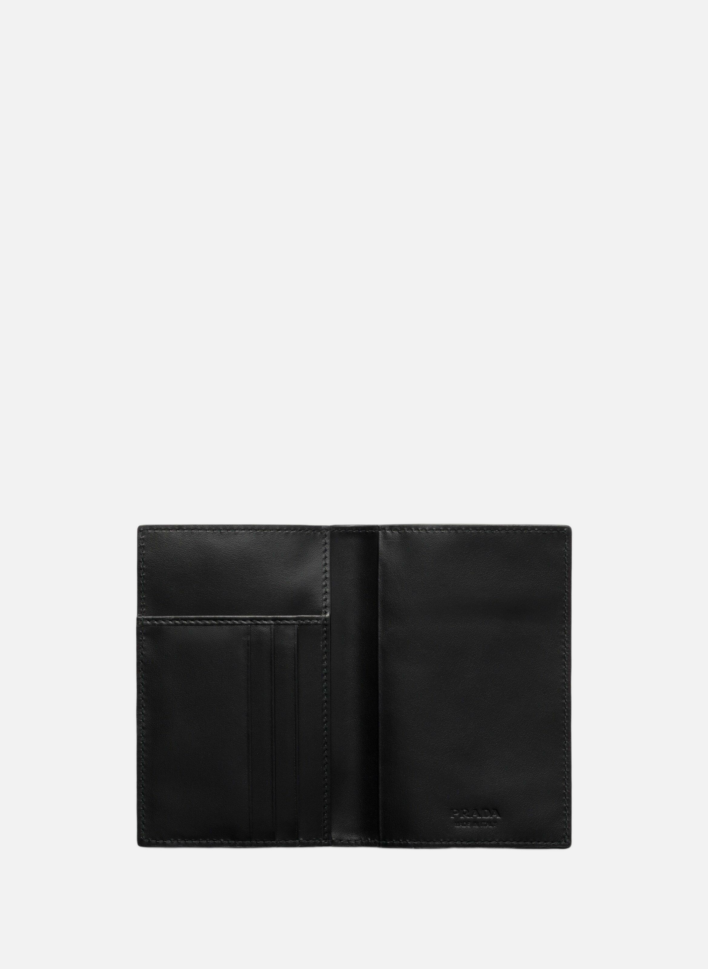 Étui pour passeport en cuir PRADA Noir