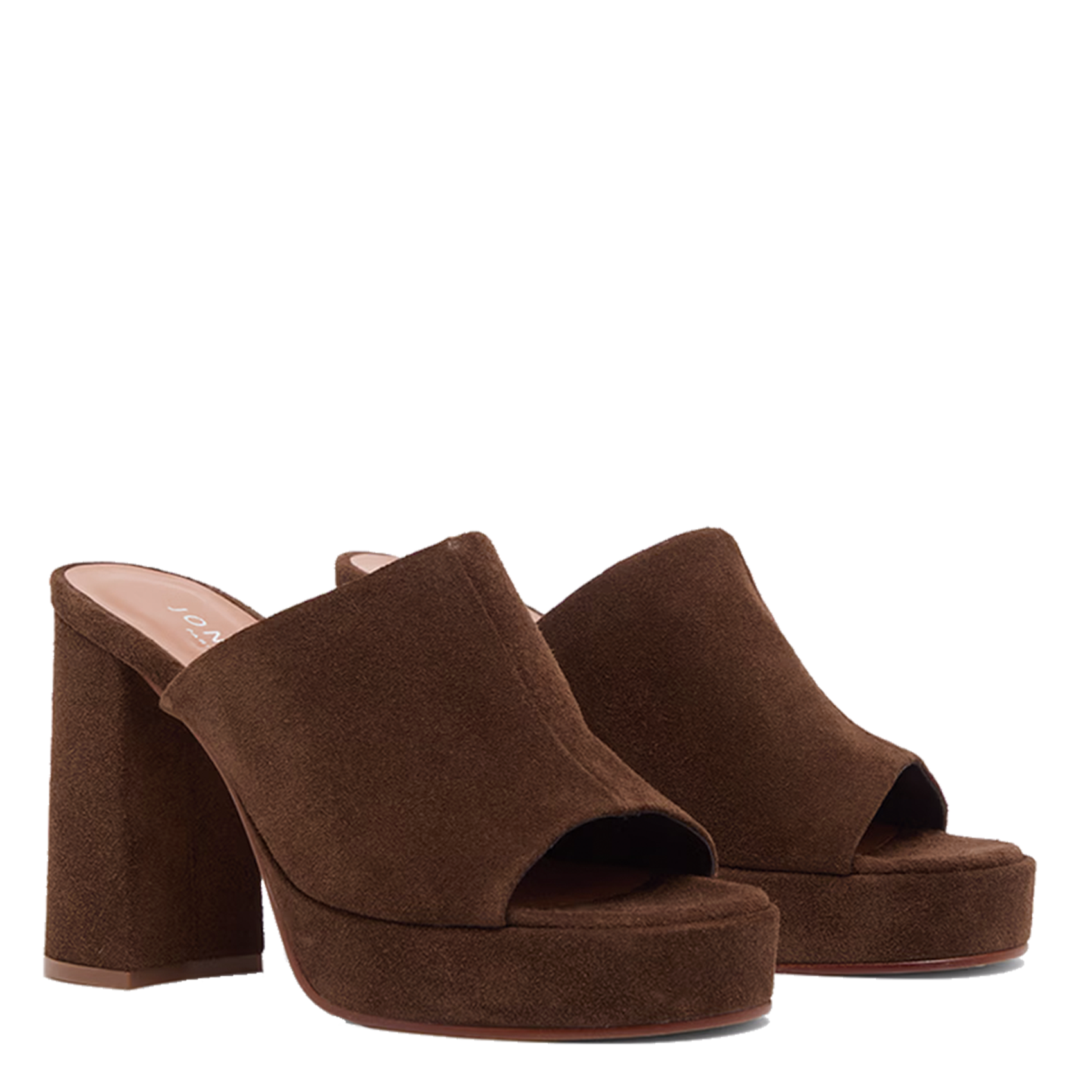Sandales à plateforme en cuir suédé Delle JONAK Marron