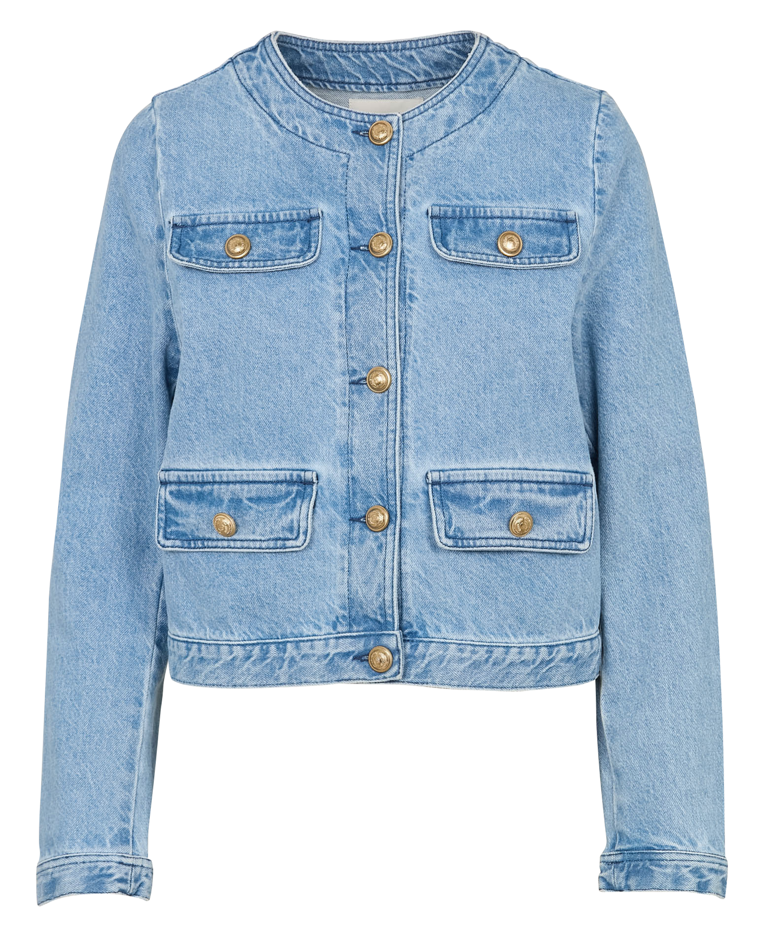 Veste en jean droite en coton IKKS Bleu