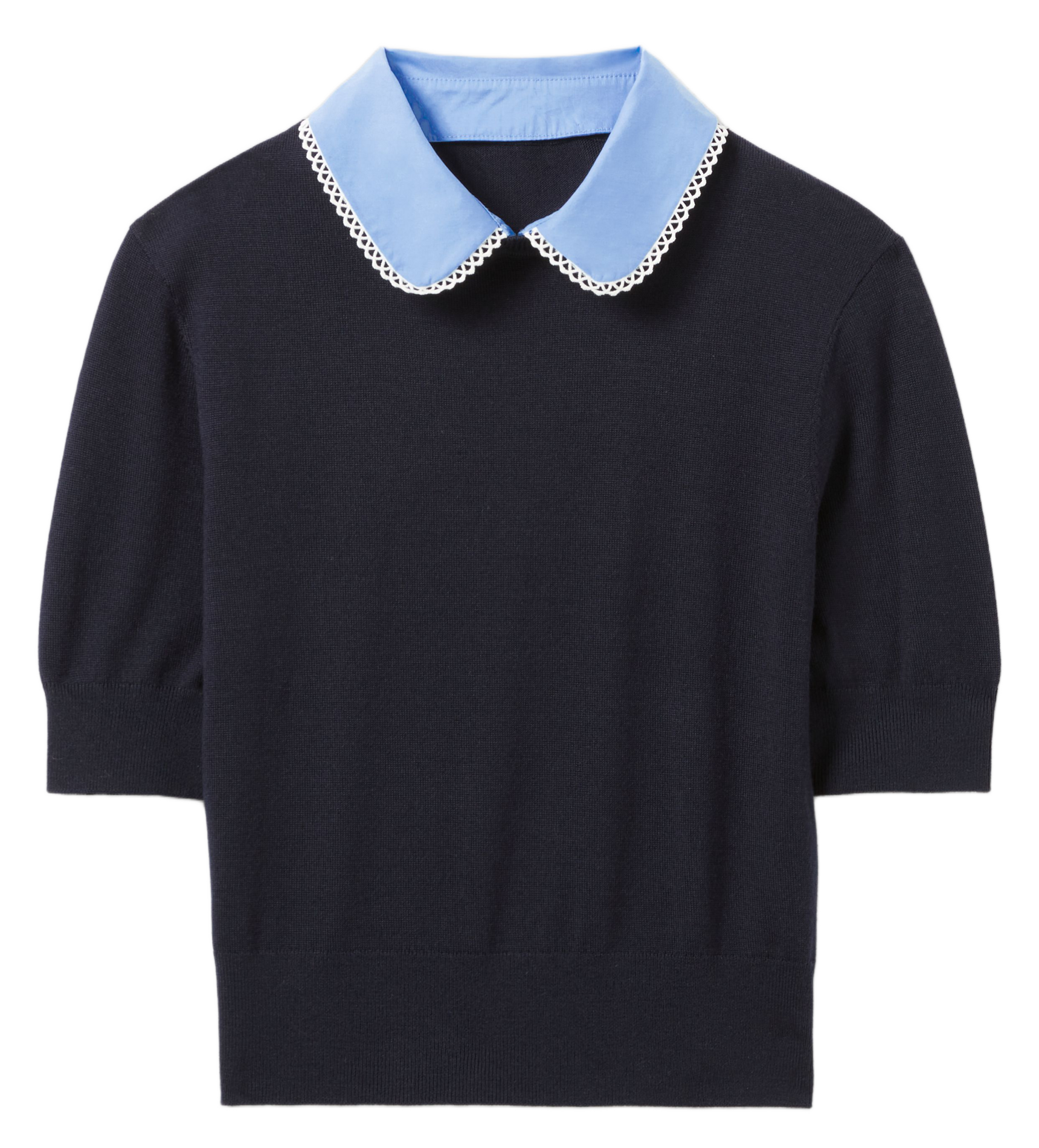 Pull manches courtes en maille fine CLAUDIE PIERLOT Bleu