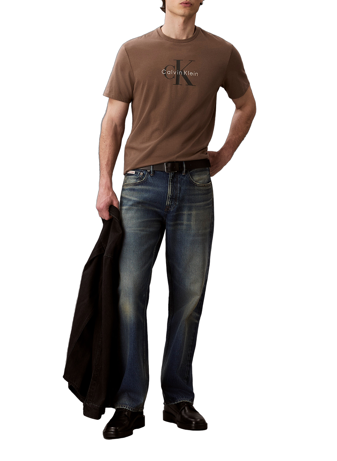 Cotton Logo T-shirt CALVIN KLEIN Brown