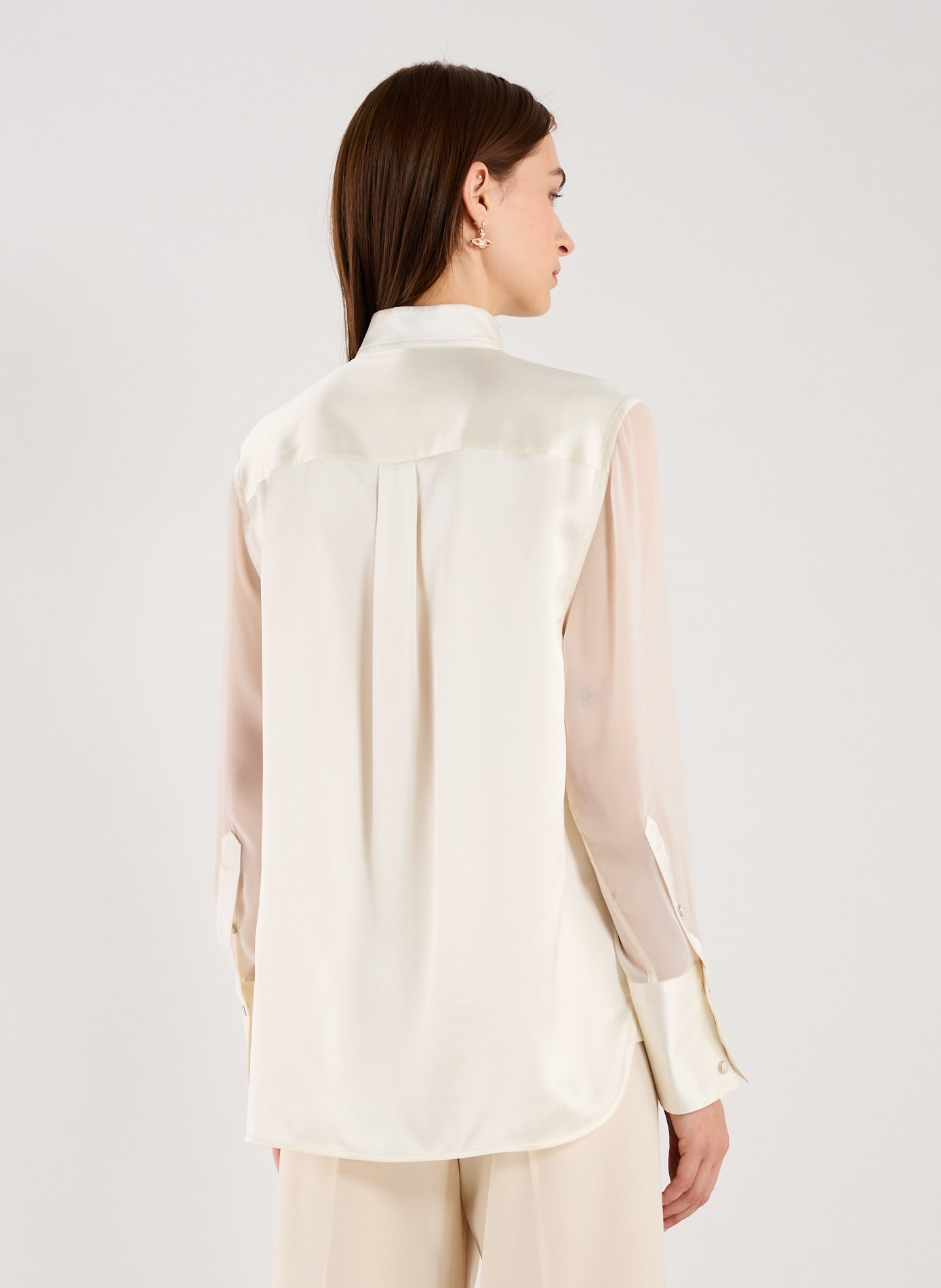 Casual silk blouse with cowl neck HELMUT LANG White