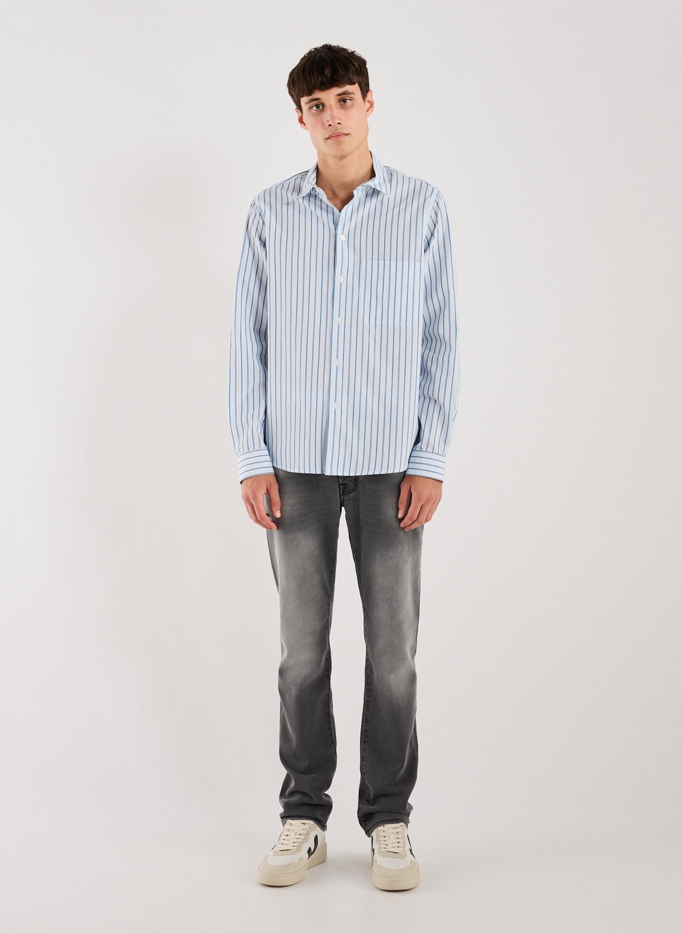 Chemise droite en coton SAMSOE SAMSOE Bleu