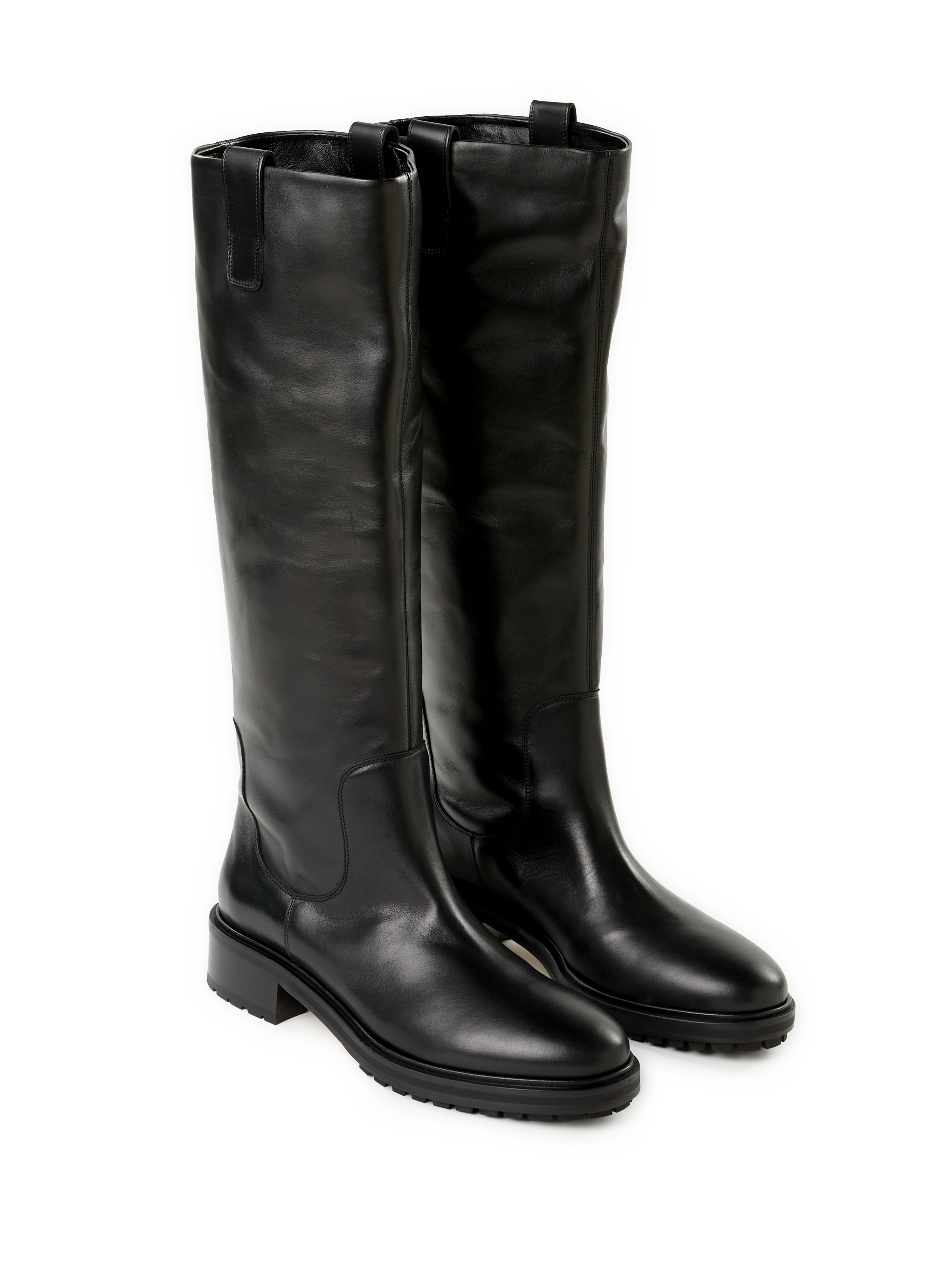 Bottes hautes en cuir AEYDE Noir