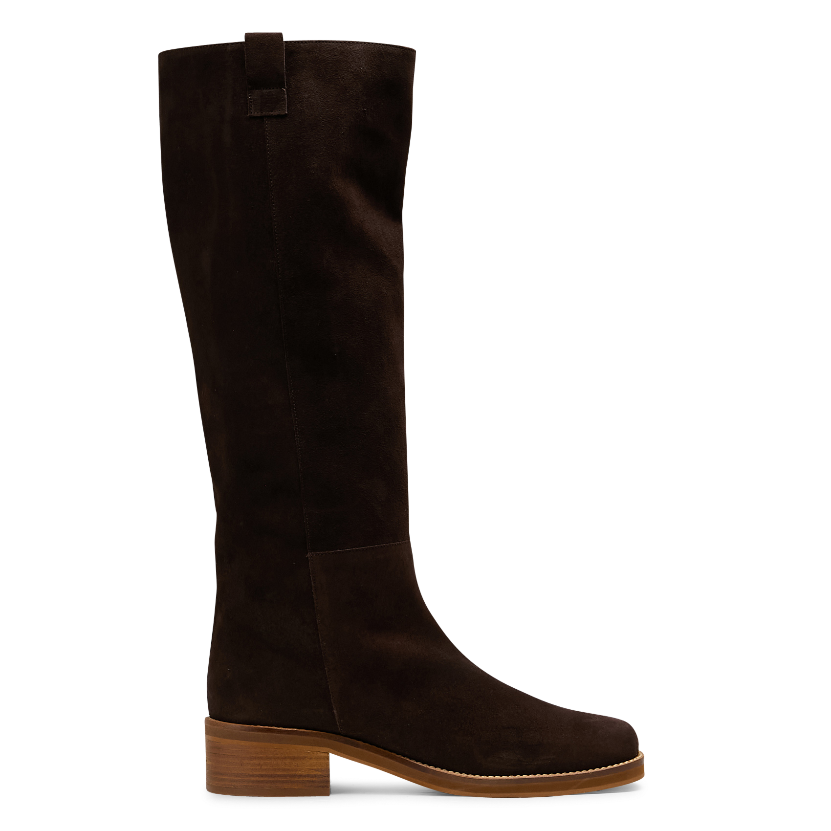 MAISON 123 Bottes hautes en cuir velours romane Marron