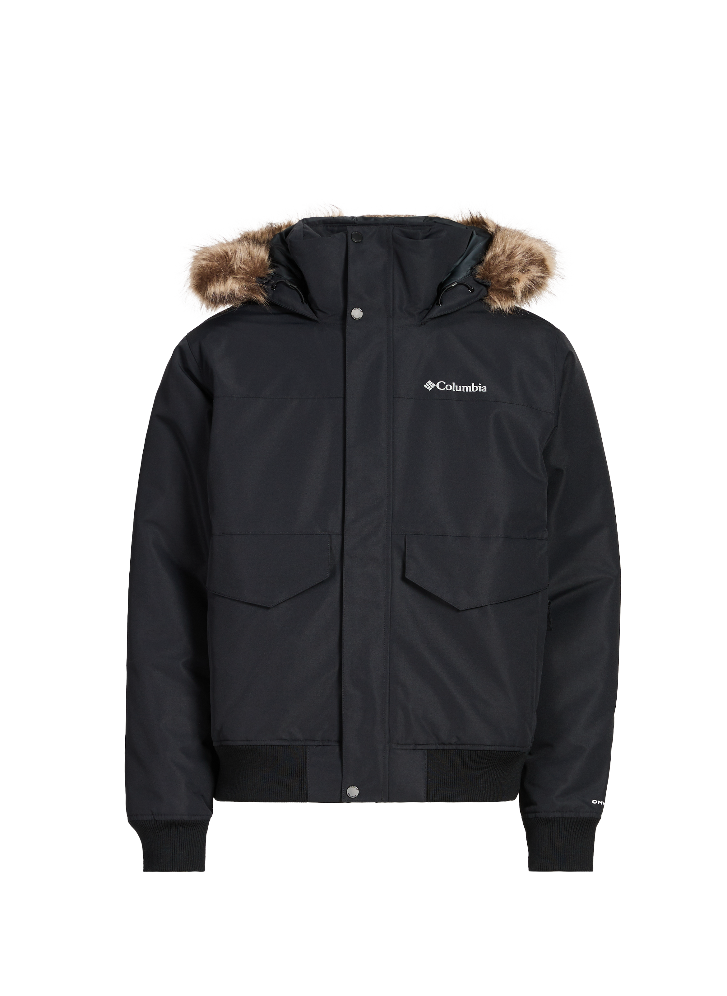 COLUMBIA Waterproof hooded jacket with faux fur effect Black