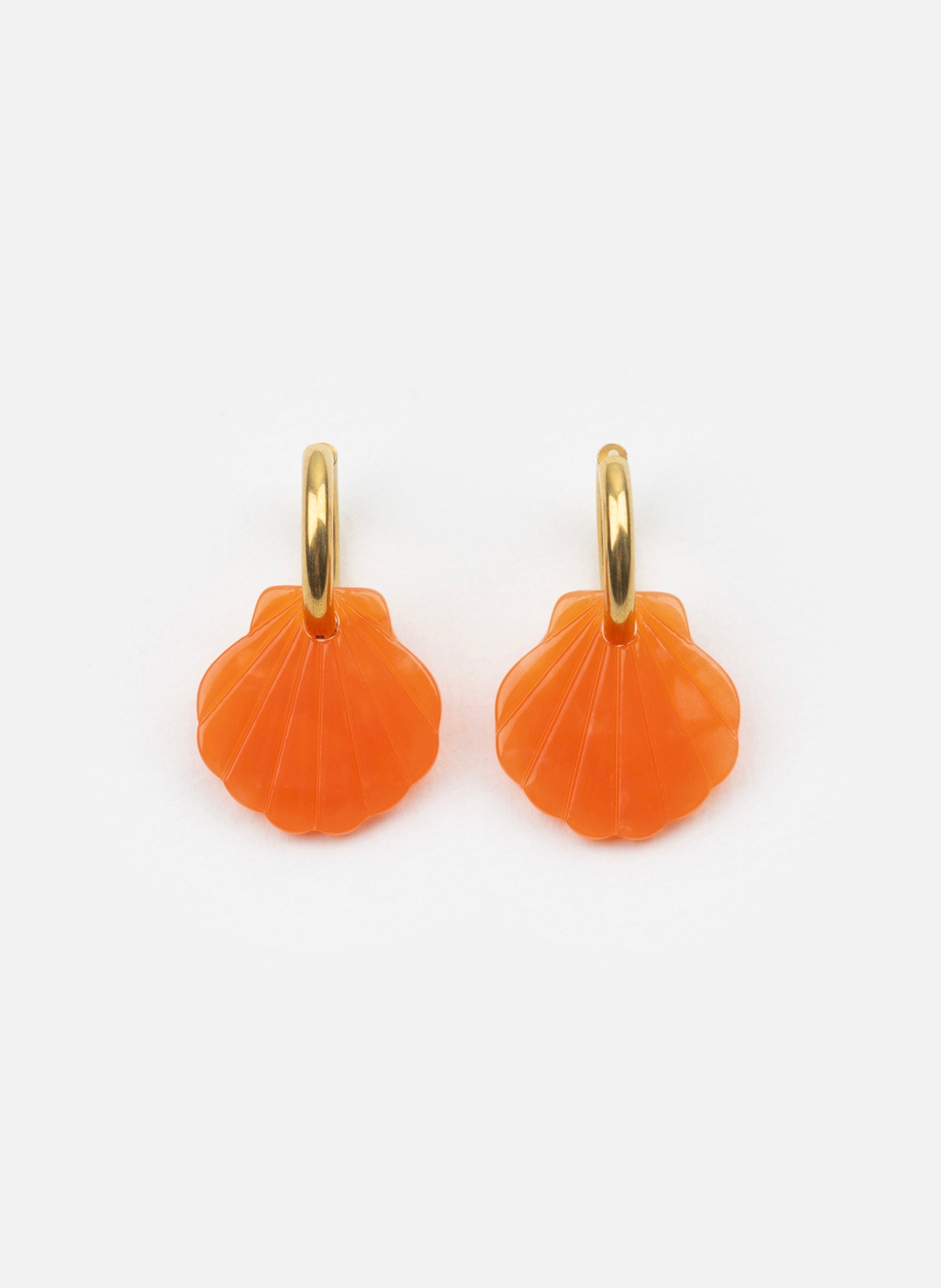 KURAGE GINZA Boucles d'oreilles baby mermaid avec anneaux en acier inoxydable doré Orange