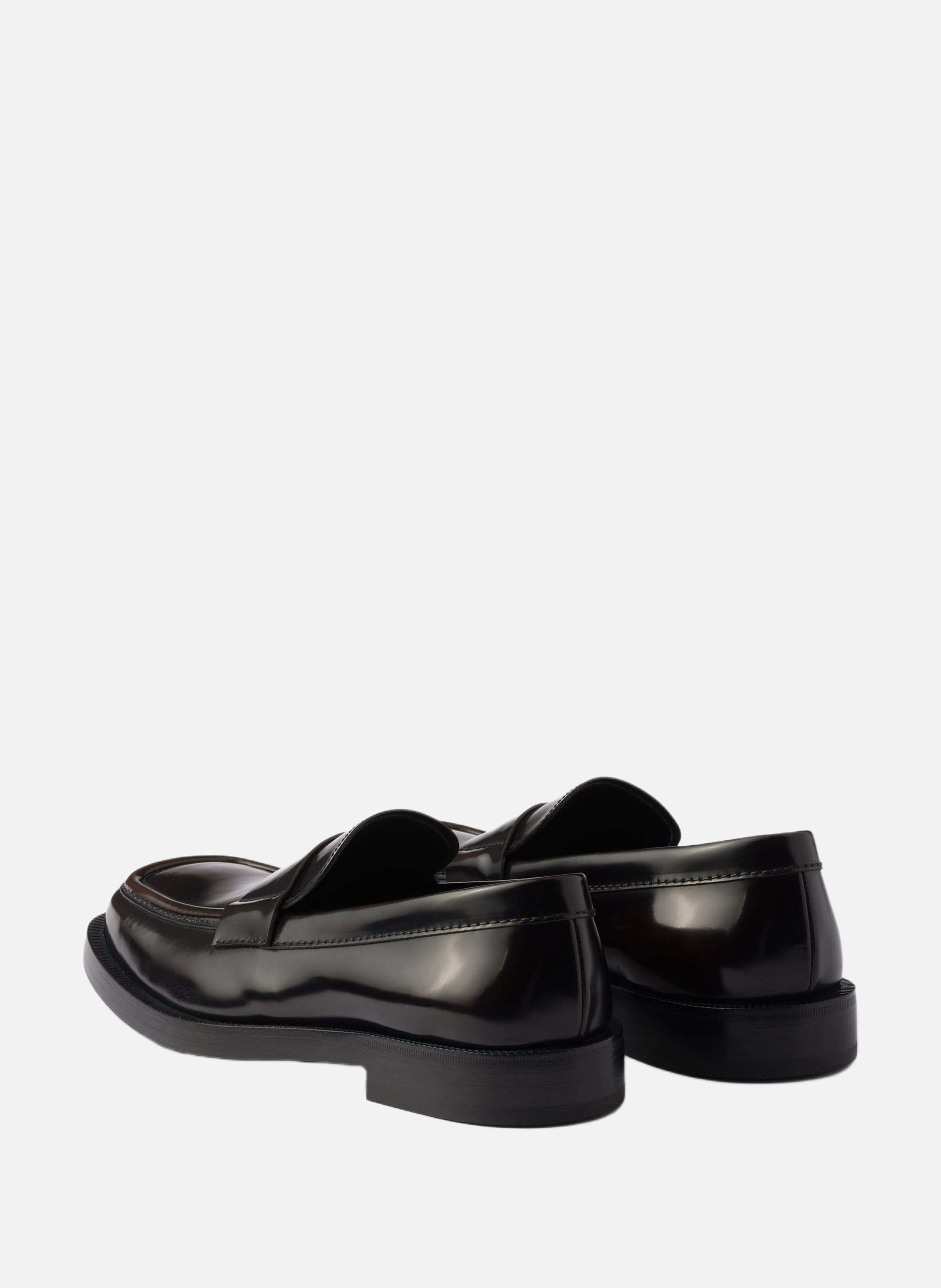 Mocassins en cuir brossé PRADA Marron