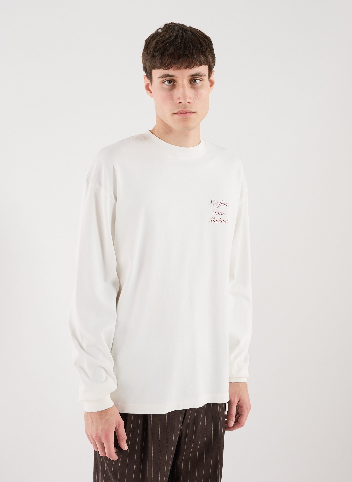 Le T-shirt slogan Calligraphy DROLE DE MONSIEUR Beige