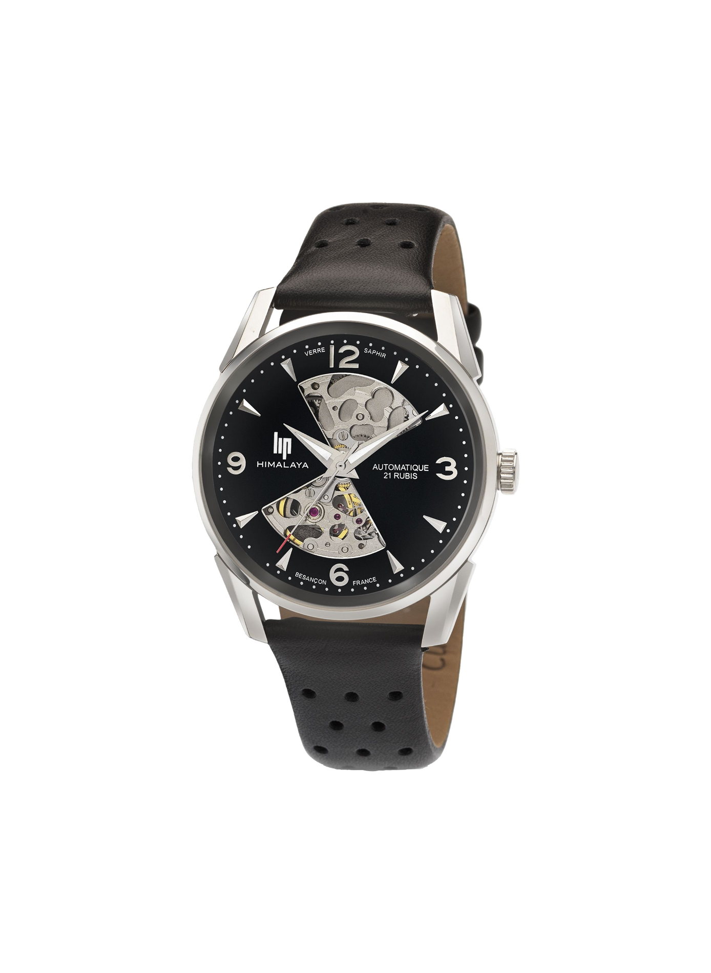 Montre automatique en cuir LIP Noir