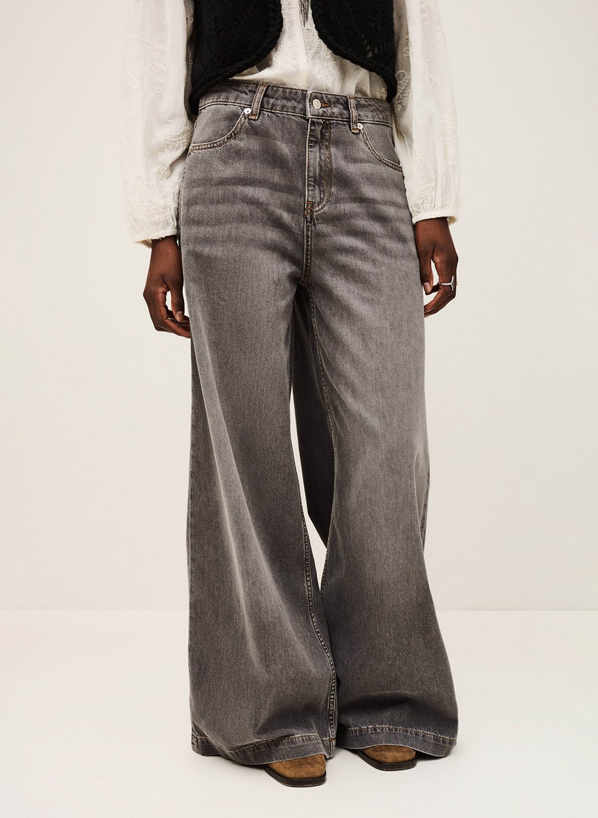 Jean large en coton yusc BA&SH Noir