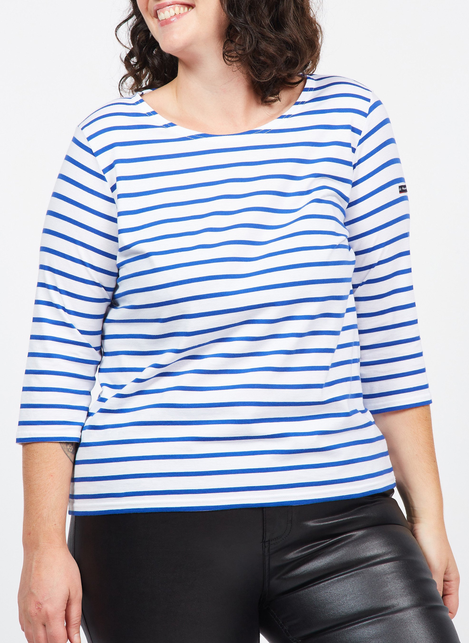 Tee-shirt droit col rond en coton ARMOR-LUX Blanc