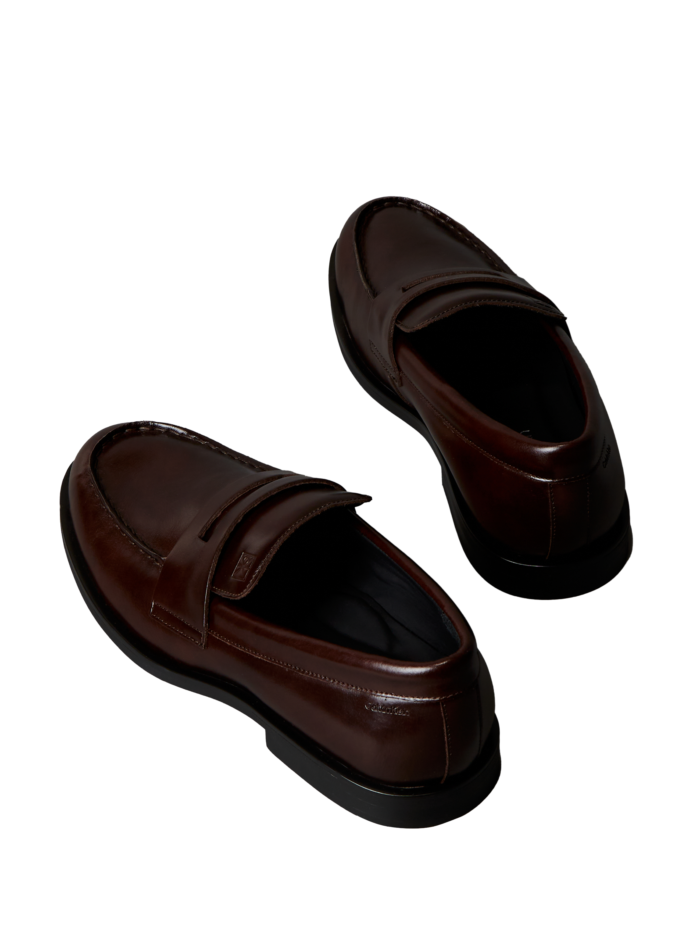 Calfskin leather loafers CALVIN KLEIN Brown