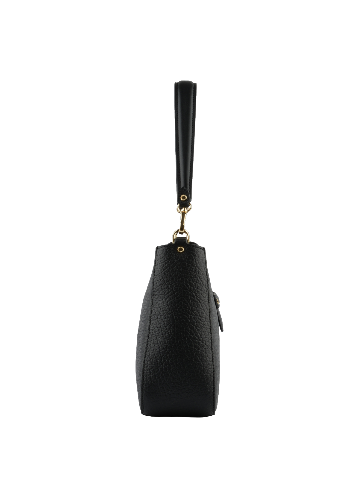 Fleuves | Sac porté épaule GM en cuir de vachette POURCHET Noir