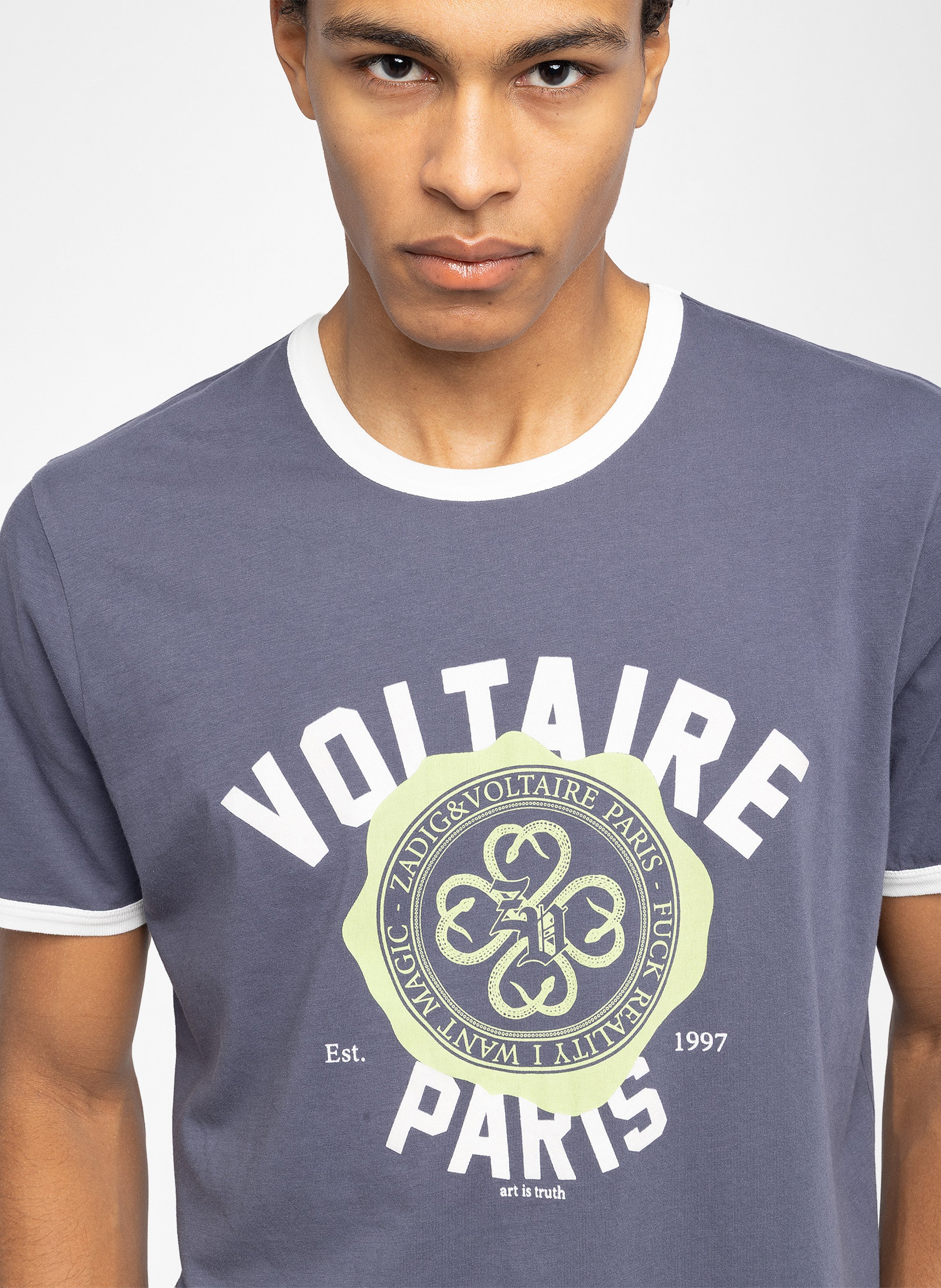 Tee-shirt col rond en coton woody ZADIG&VOLTAIRE Bleu
