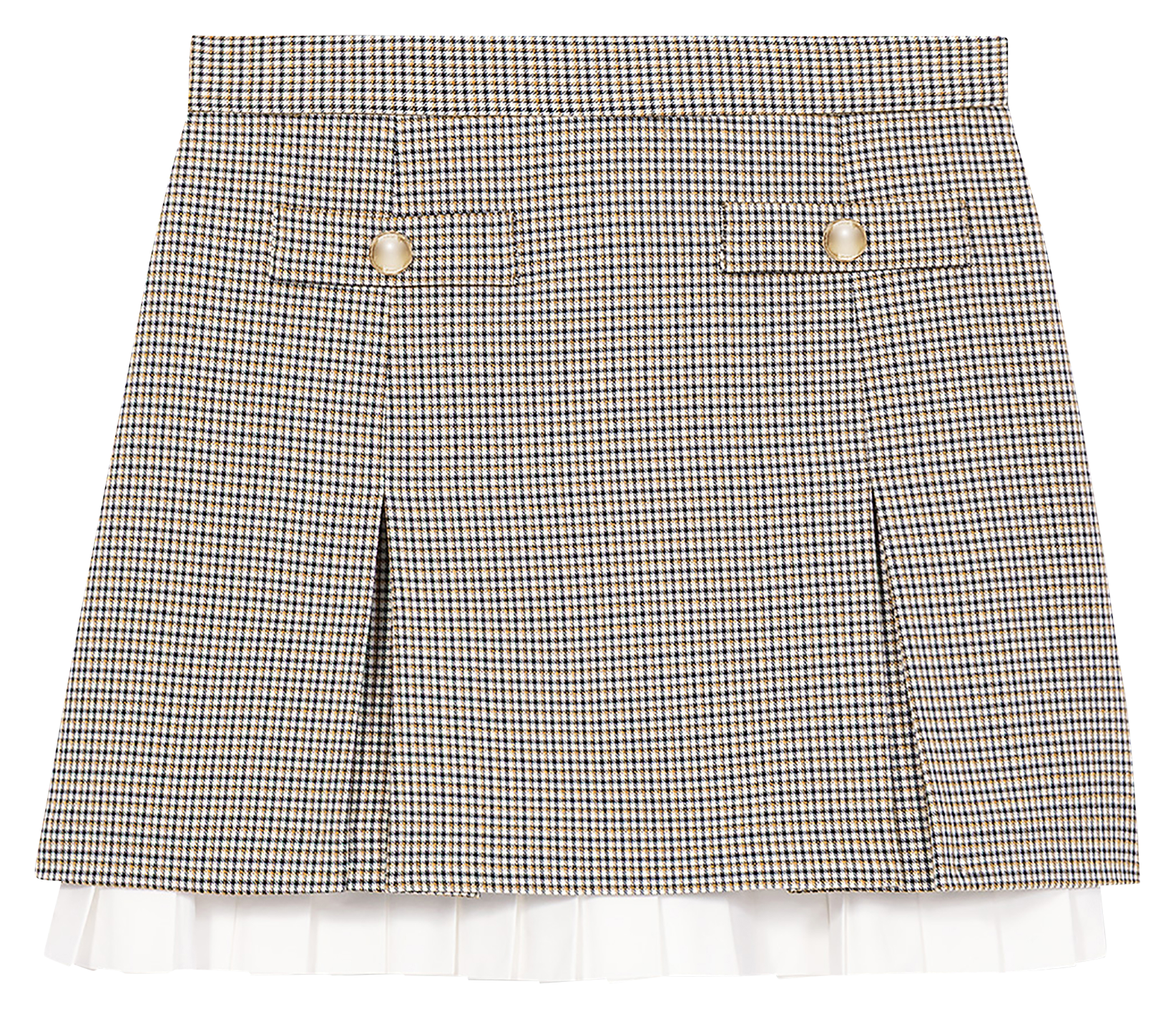 Jupe courte évasée imprimée MAJE Marron