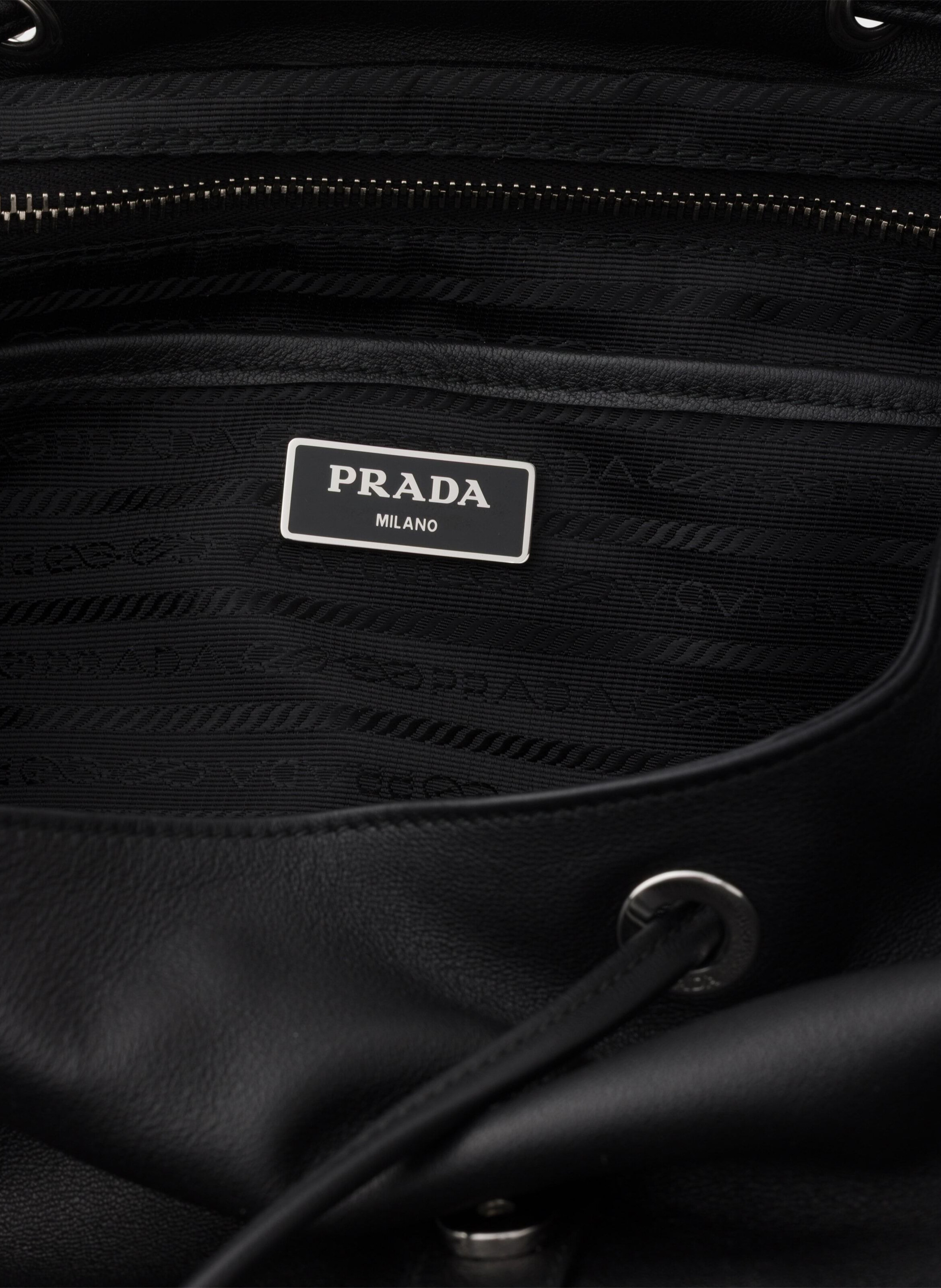 Sac à dos en cuir PRADA Noir