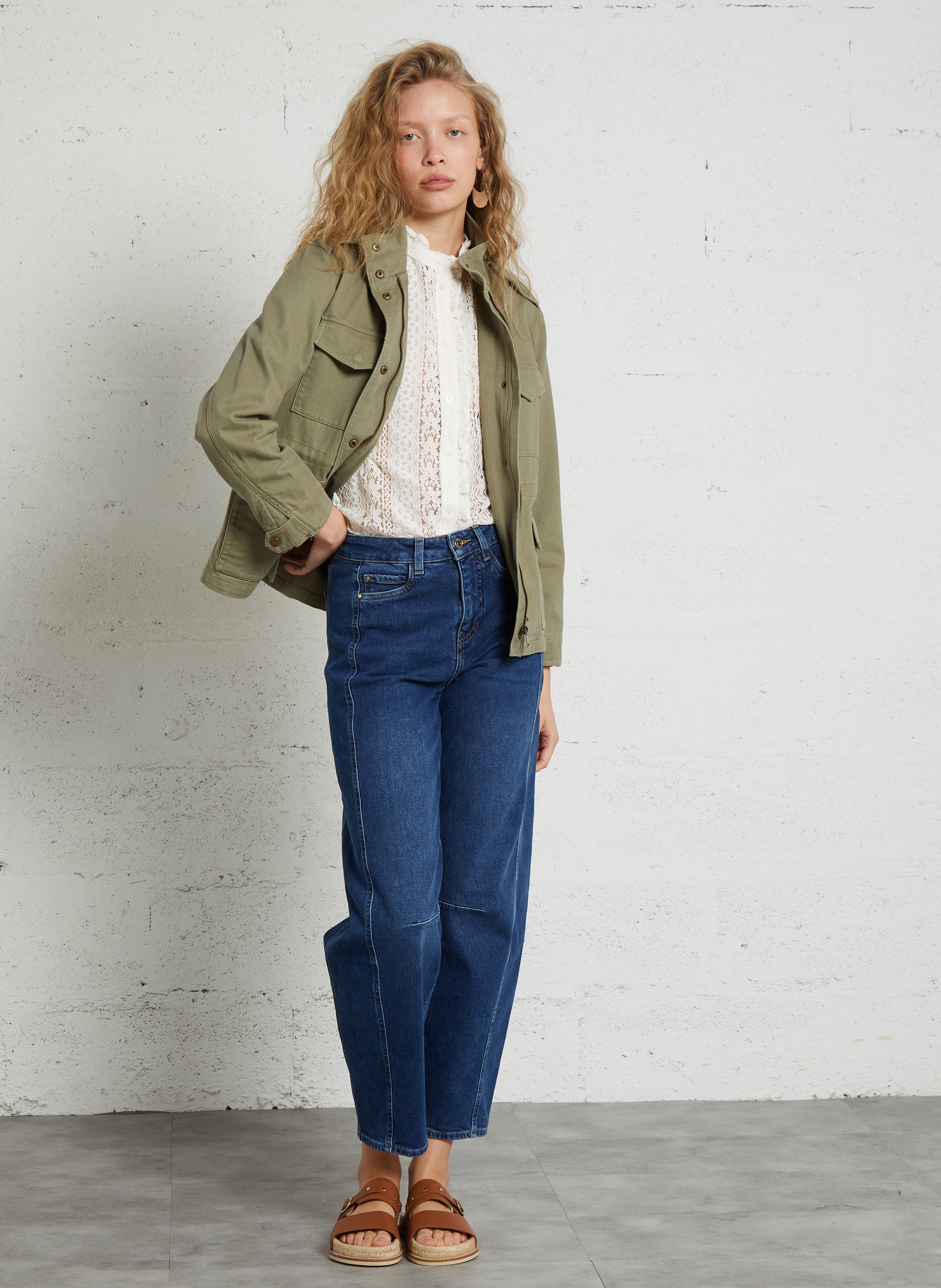 Veste sharienne en coton claire MAISON 123 Vert