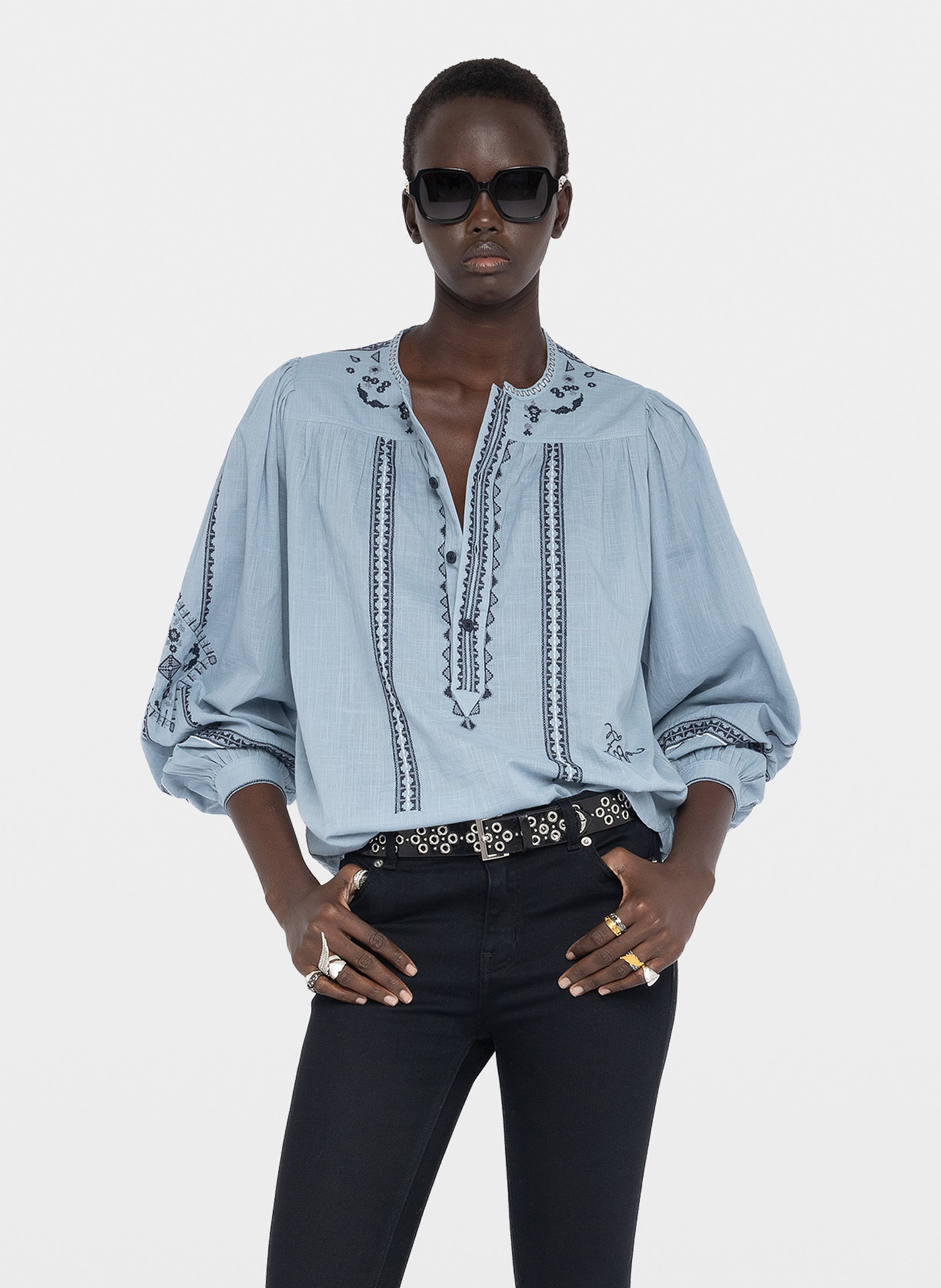 Blouse ample en coton tigy ZADIG&VOLTAIRE Bleu