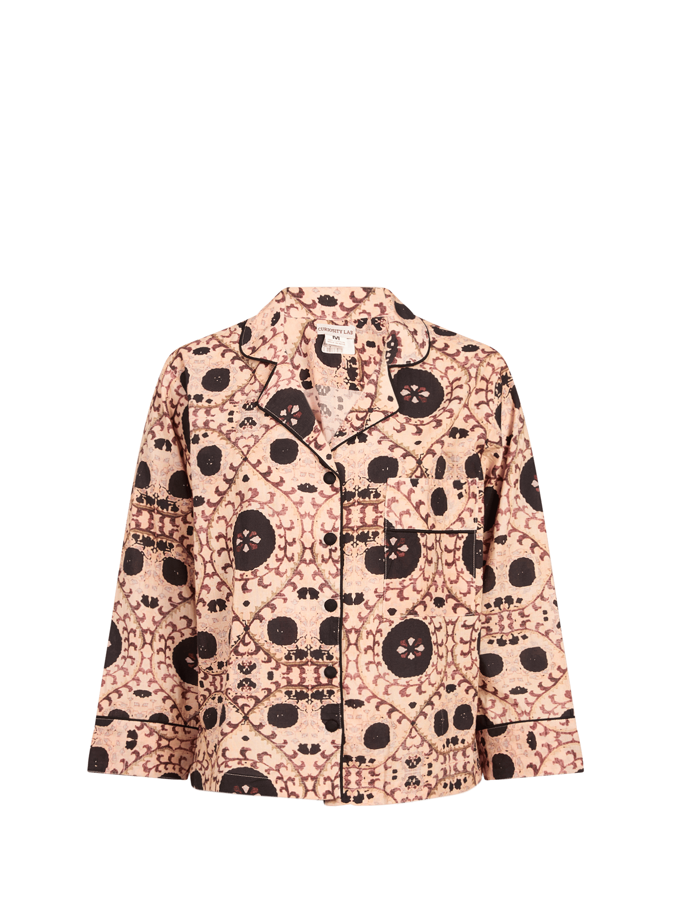 Pyjama imprimé Samarcande en coton CURIOSITY LAB Noir