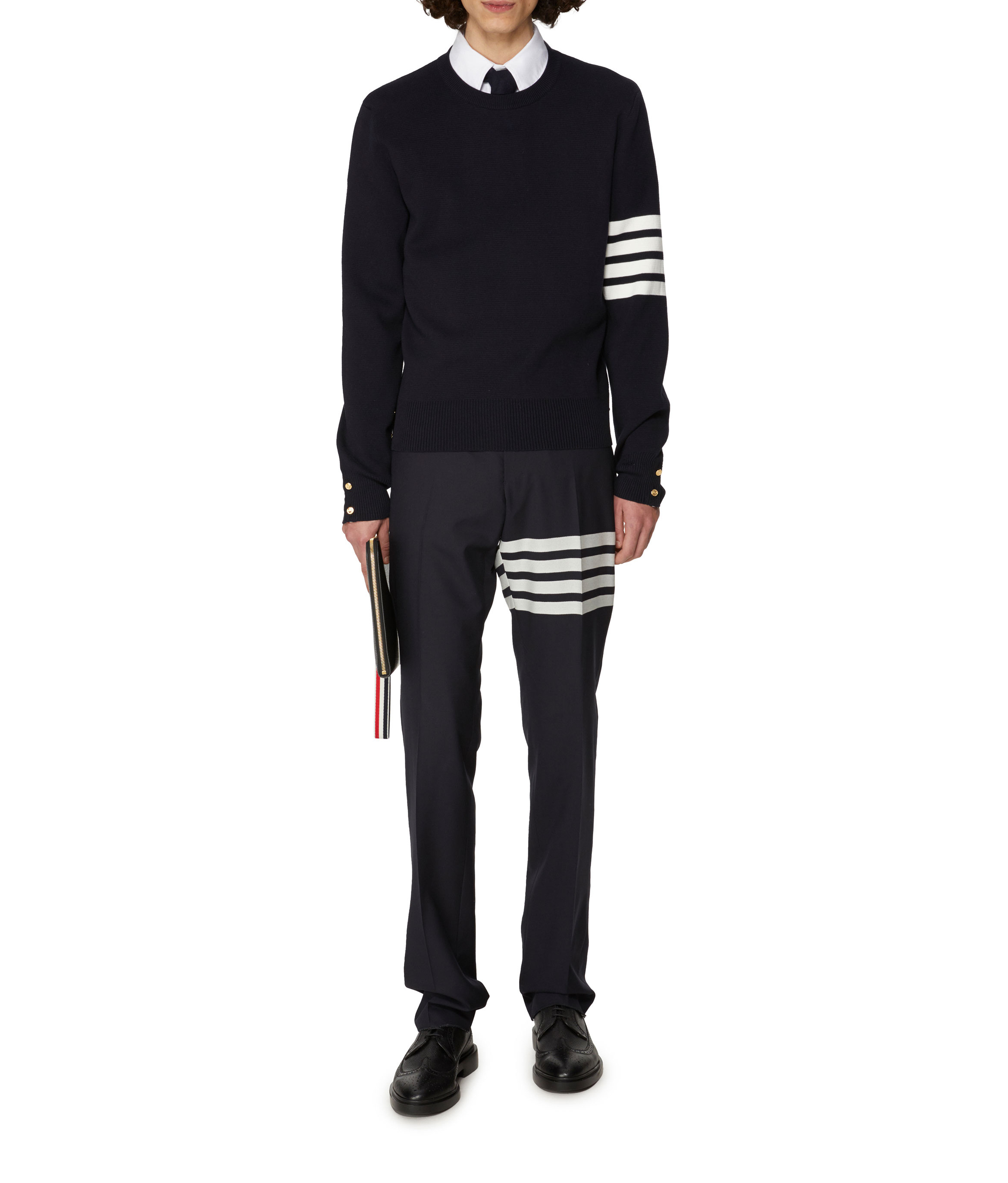 Trui Milano Stitch 4-Bar van katoen THOM BROWNE Blauw