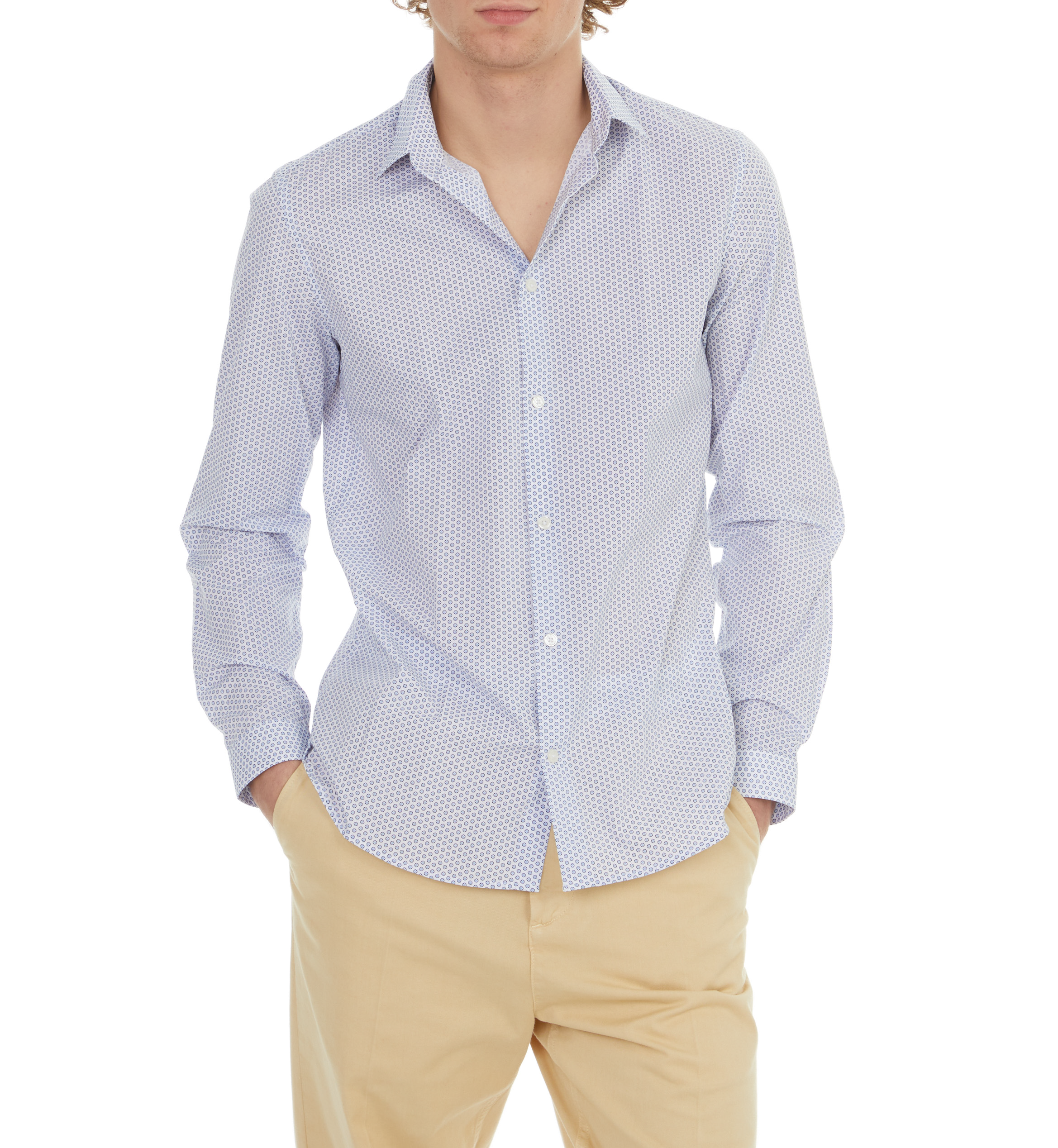 Chemise imprimée en coton AU PRINTEMPS PARIS Bleu