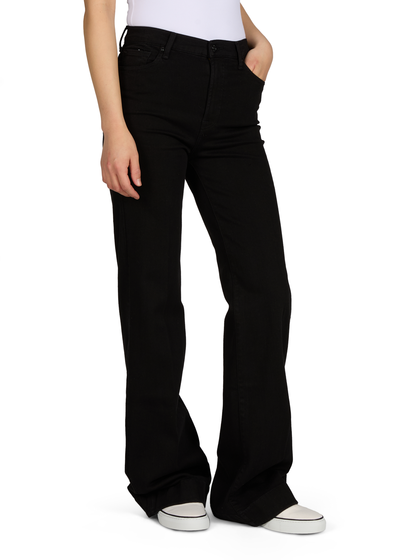 High-waisted Modern Dojo jeans in blended cotton 7 FOR ALL MANKIND Black