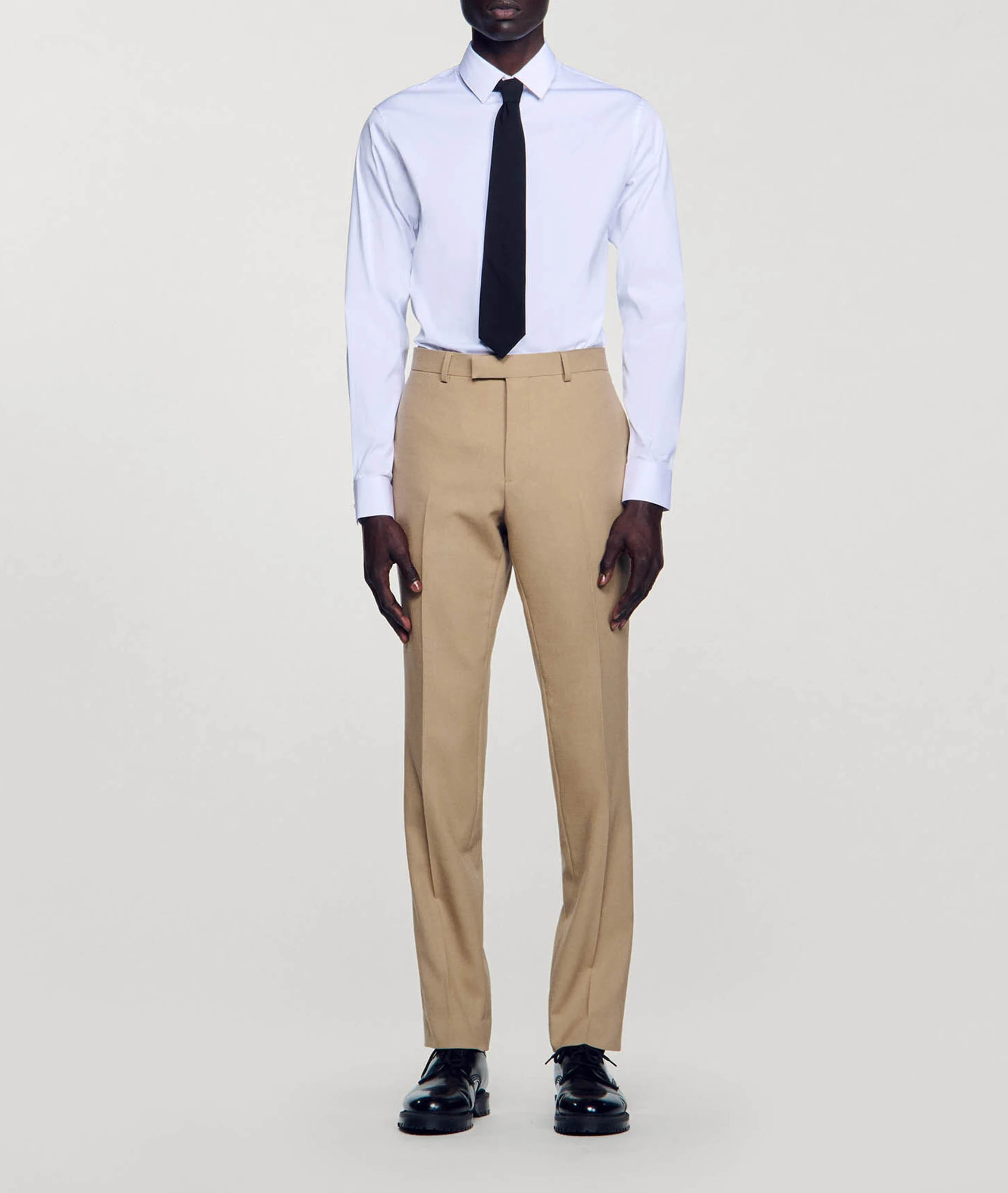 Pantalon de costume en laine SANDRO Beige