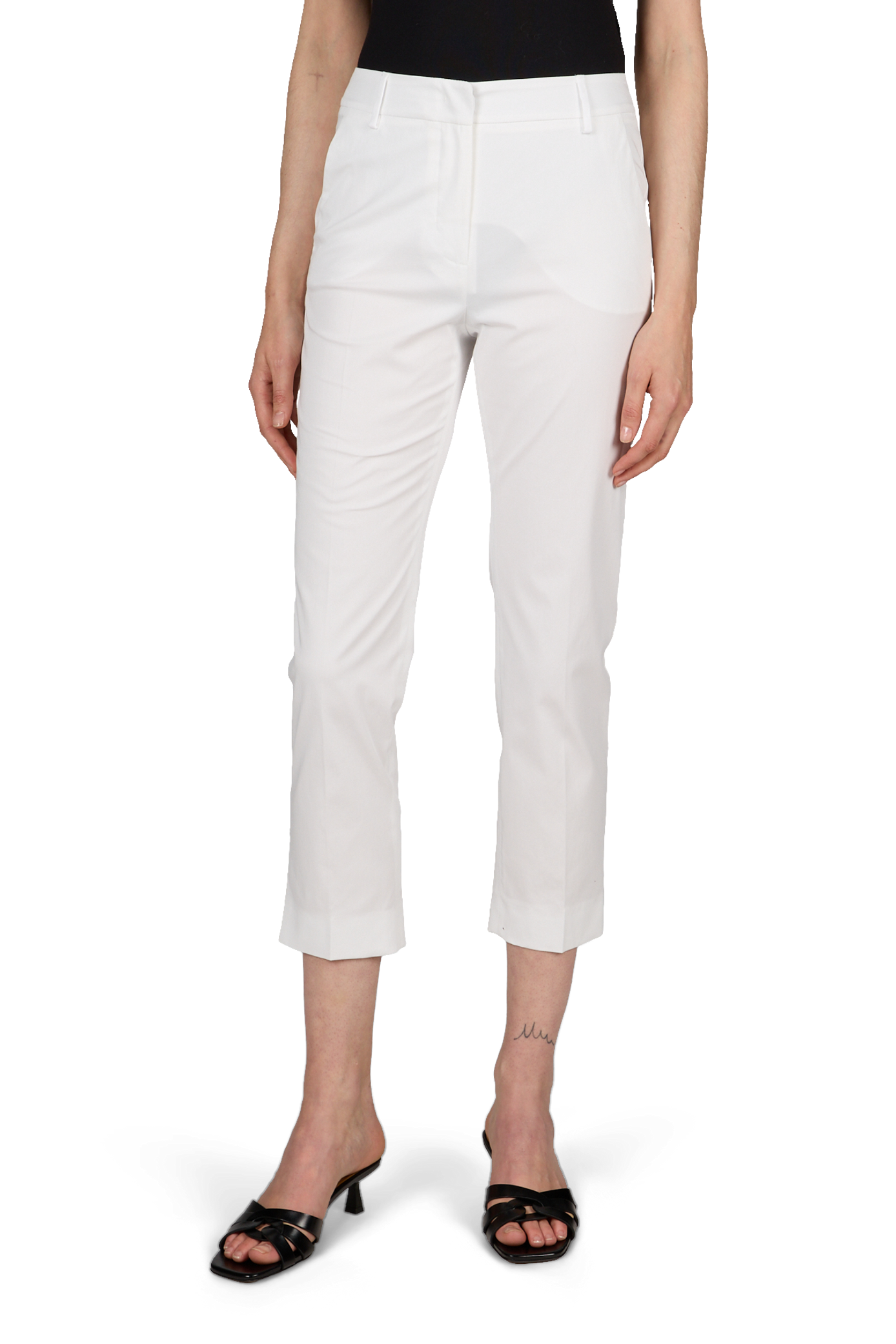 Pantaon slim en coton mélangé MAX MARA WEEK END Blanc