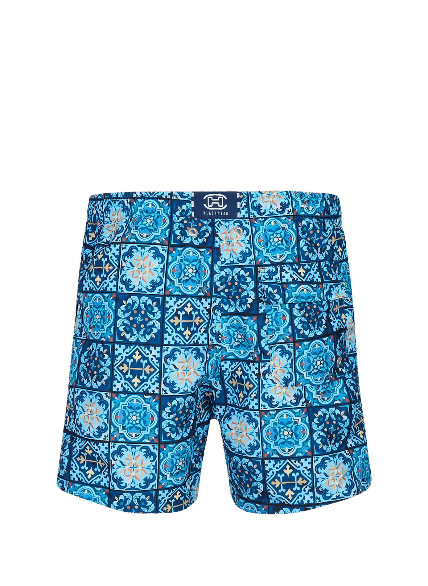 Wijde zwembroek met Maiolica-print HOM Blauw