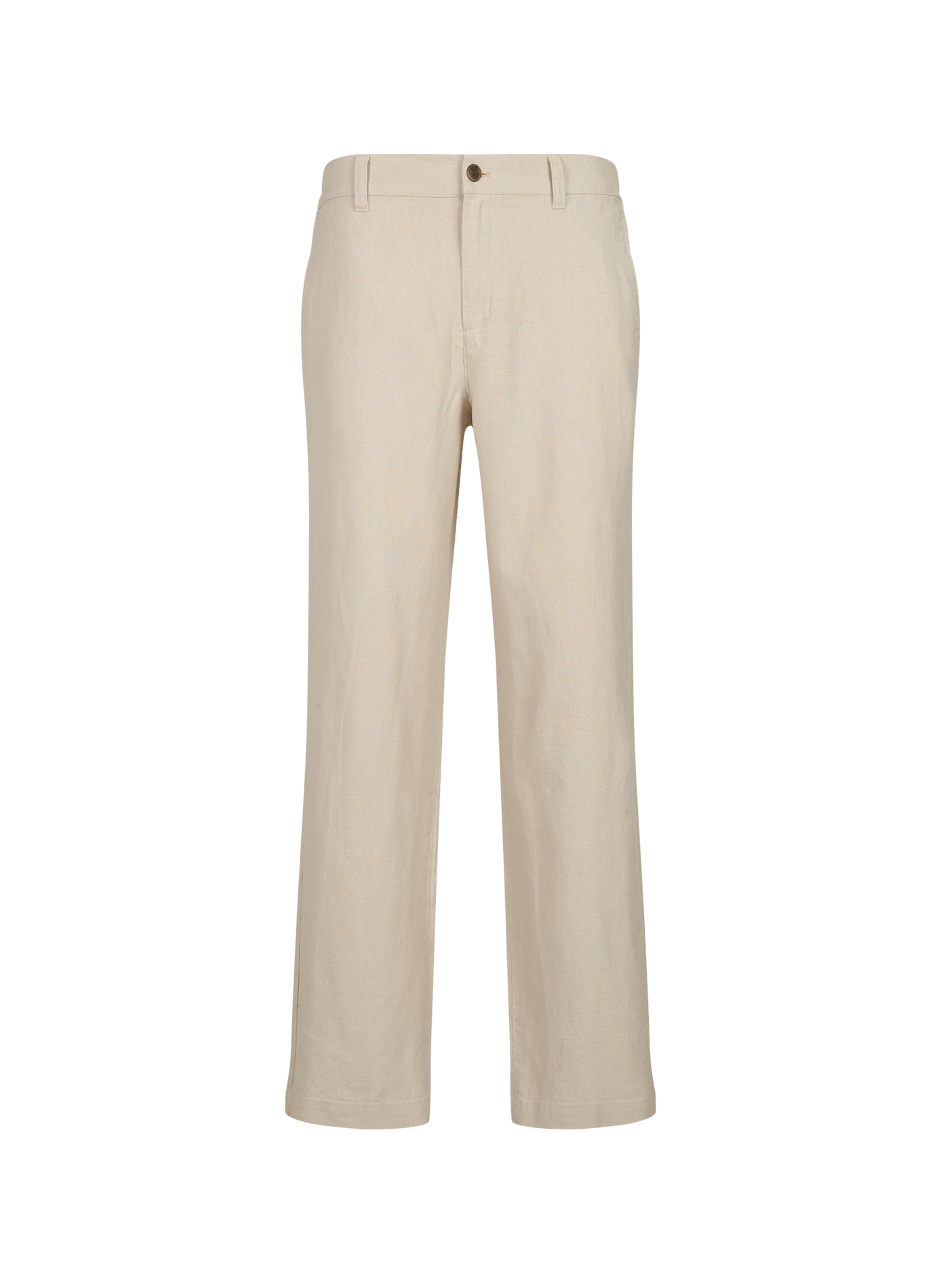 Straight-fit linen and cotton trousers LES DEUX Beige