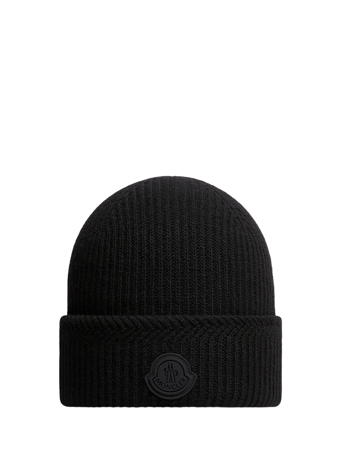 Wool and cashmere knitted beanie MONCLER Black