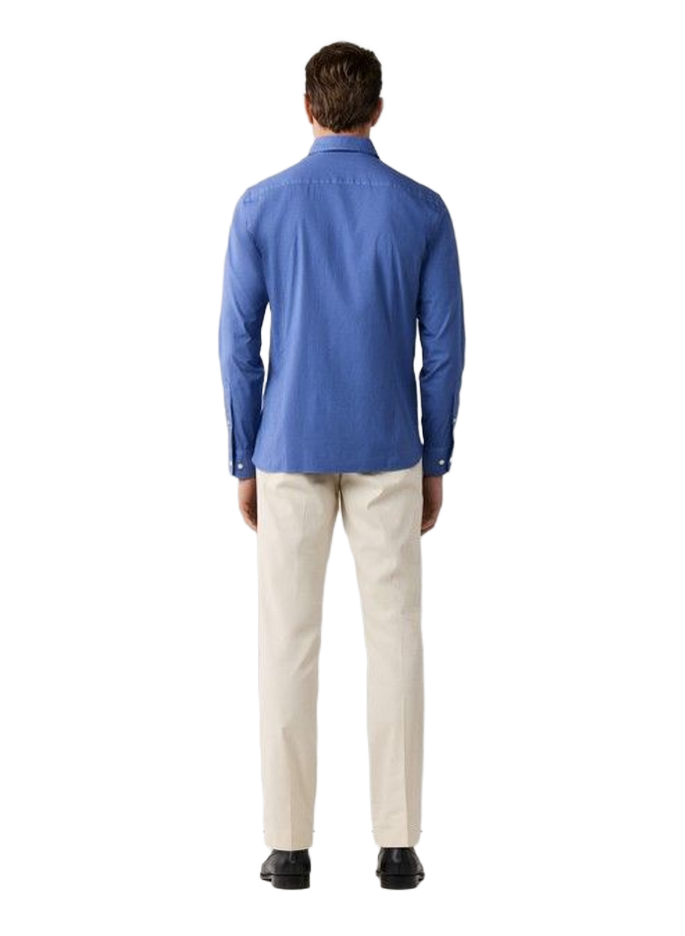 Slim shirt with embroidered logo in blended cotton HACKETT Blue