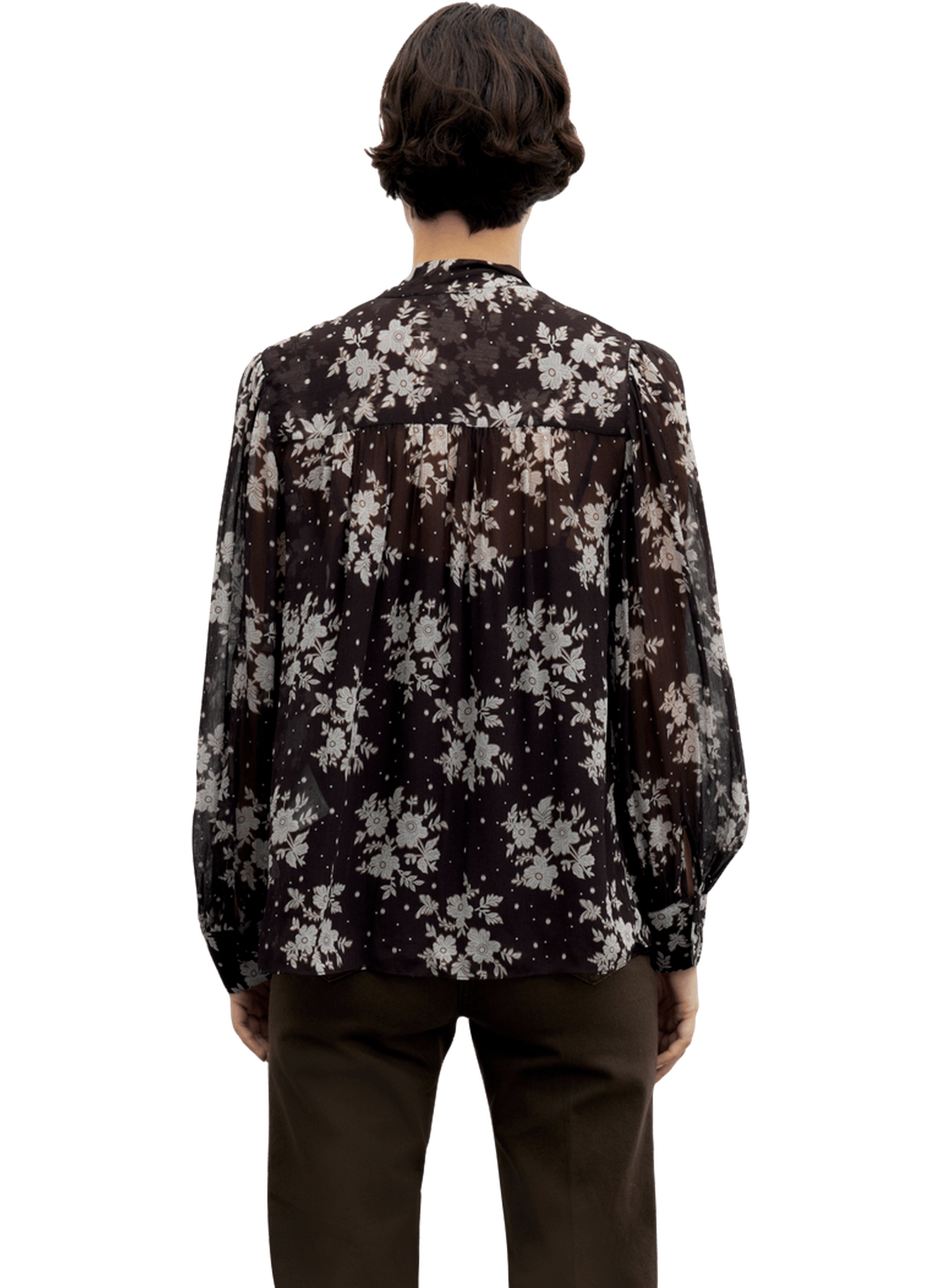 Chemise en mousseline imprimée - loa GERARD DAREL Marron