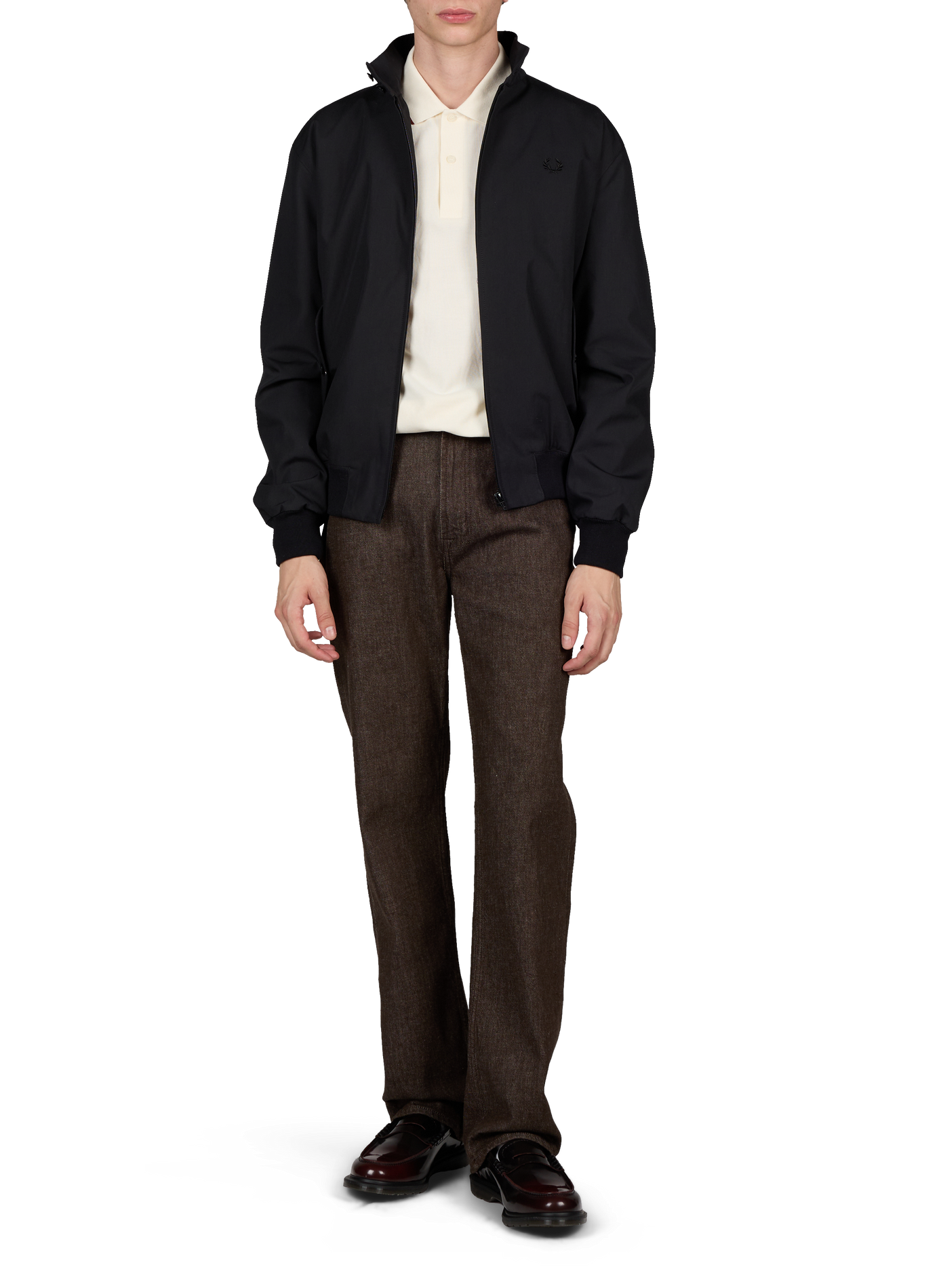 Straight cotton jacket FRED PERRY Black
