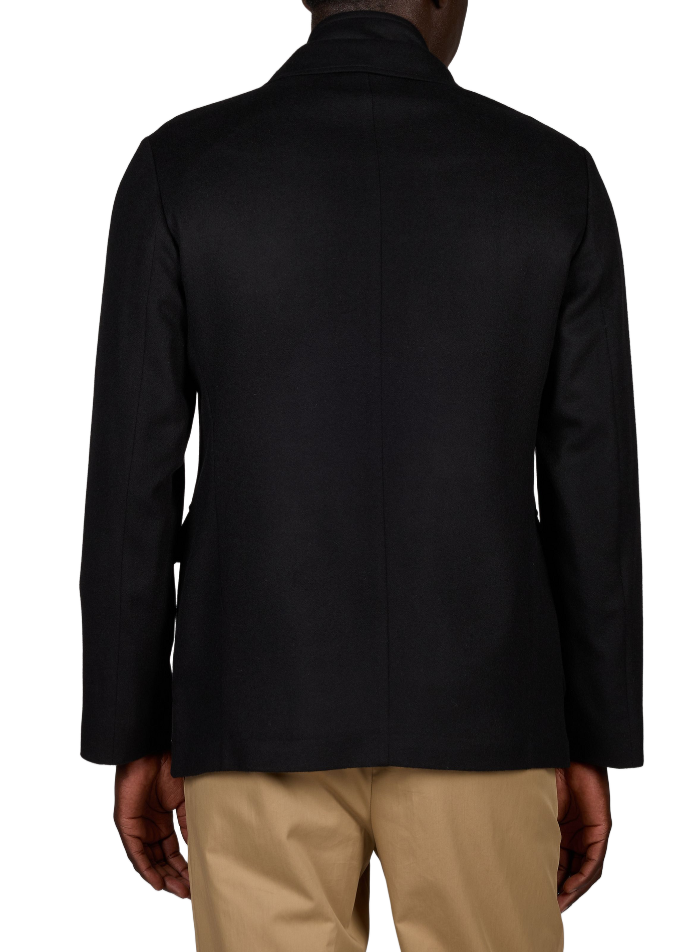 Veste légère droite en laine et cachemire EMPORIO ARMANI Noir