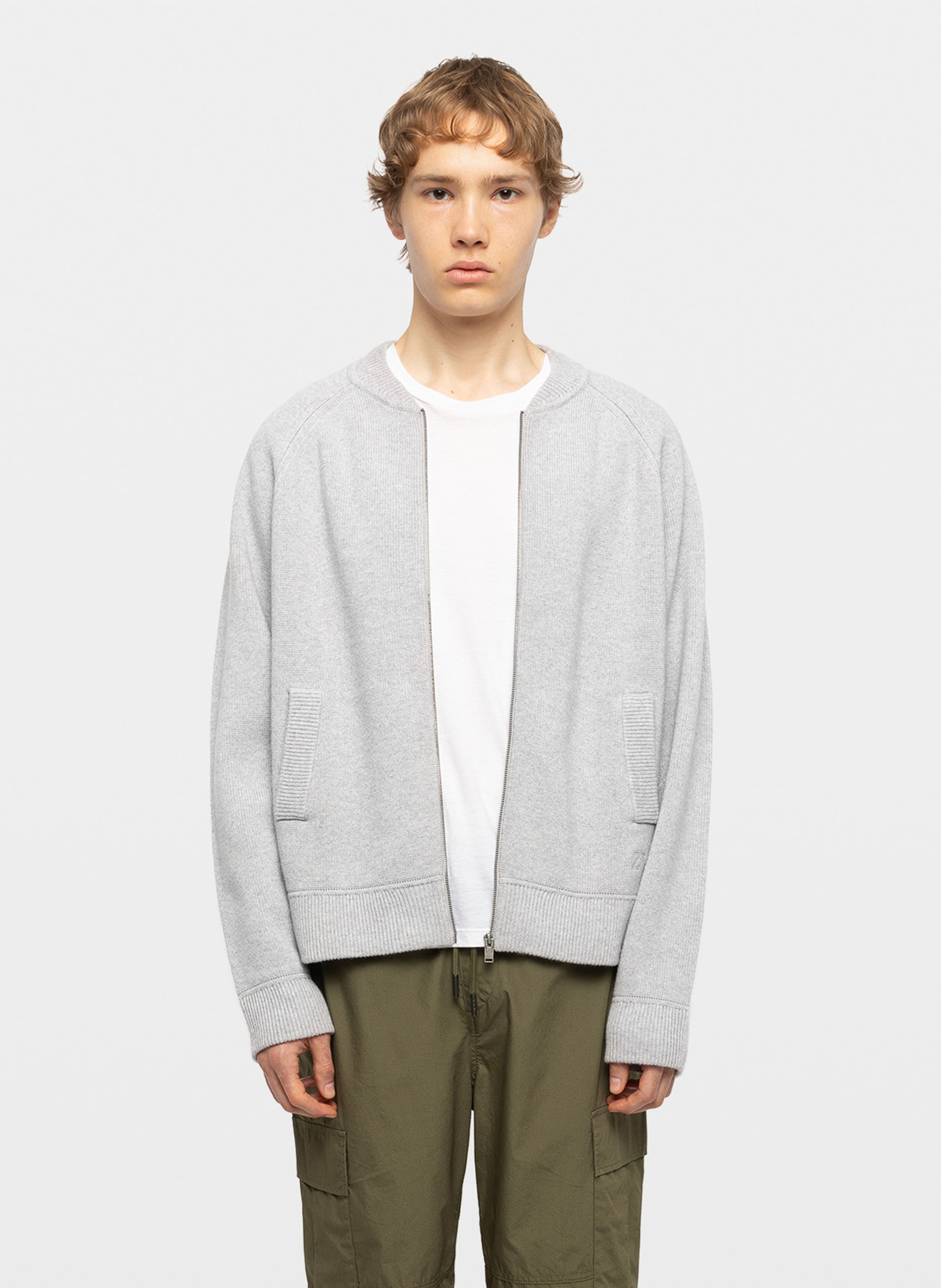 Cardigan col rond en laine mélangée gweno ZADIG&VOLTAIRE Gris