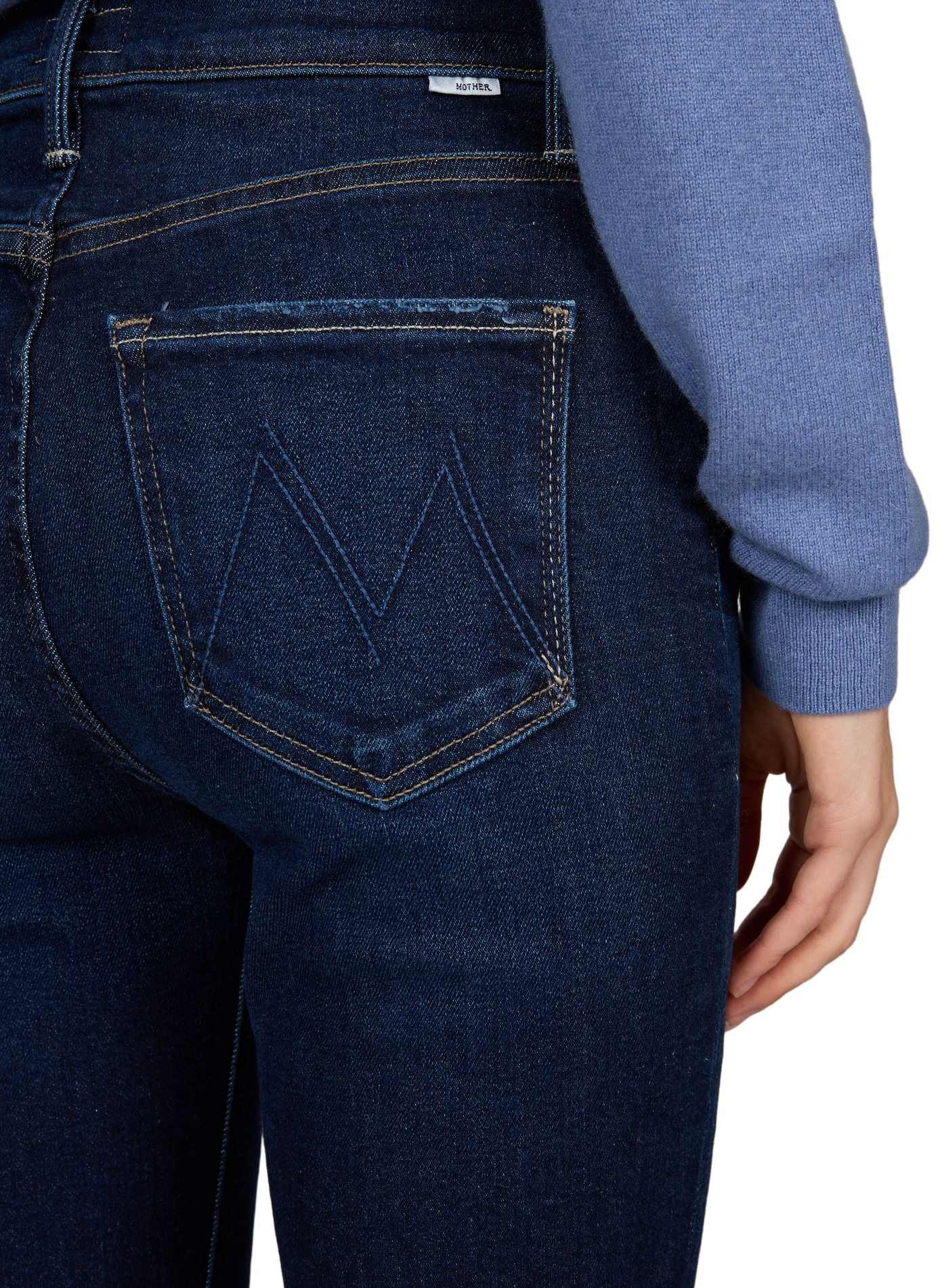 High-waisted plain slim jeans MOTHER Blue
