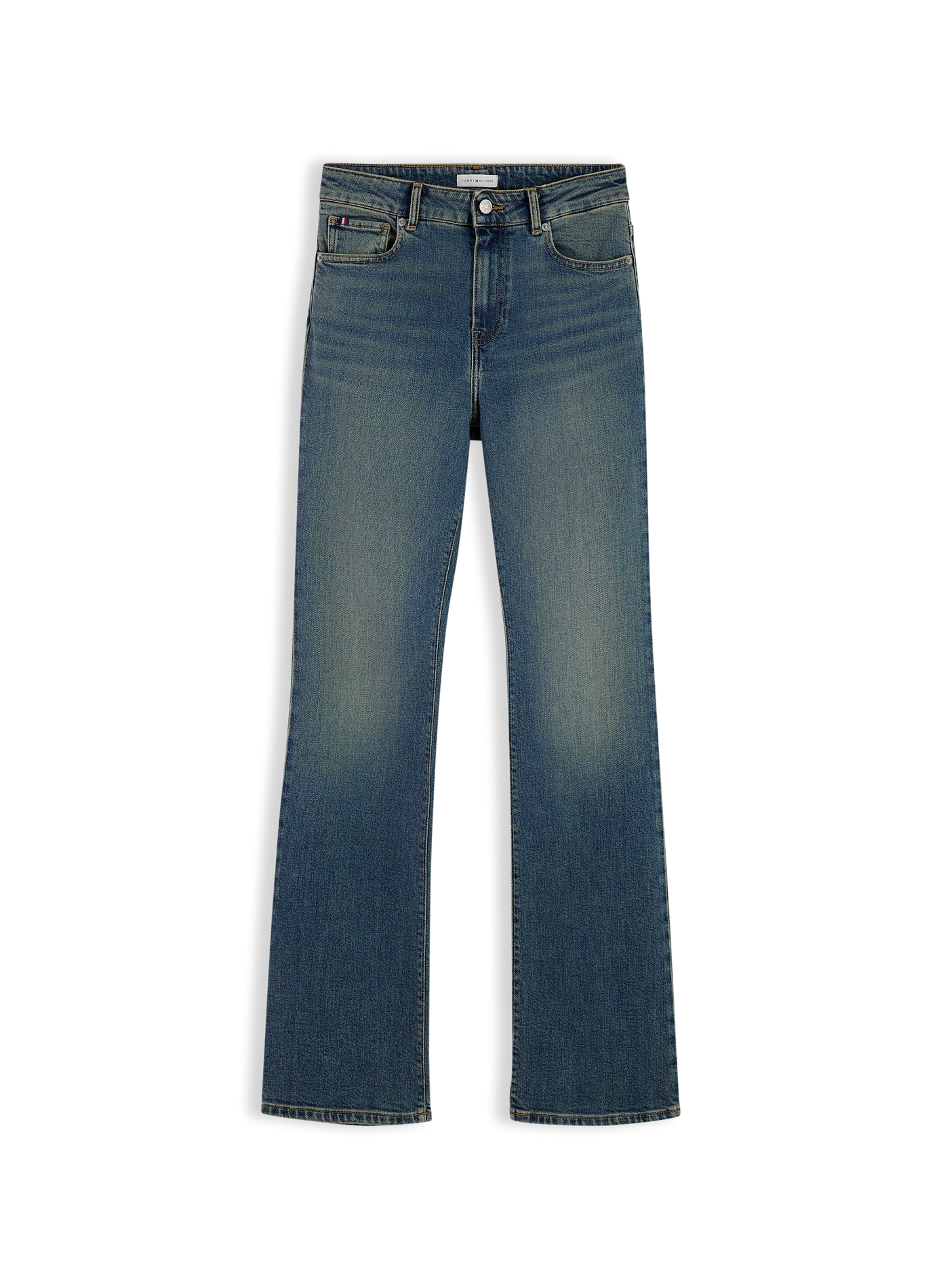 High-waisted straight-leg faded jeans TOMMY HILFIGER Blue