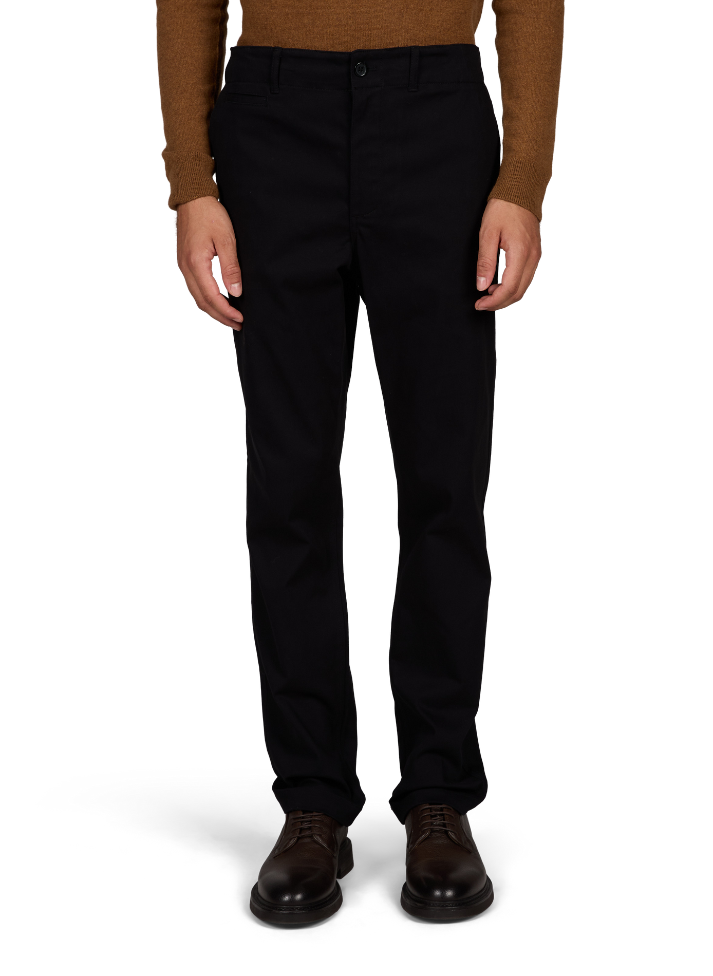 Pantalon chino droit en coton mélangé AU PRINTEMPS PARIS Noir
