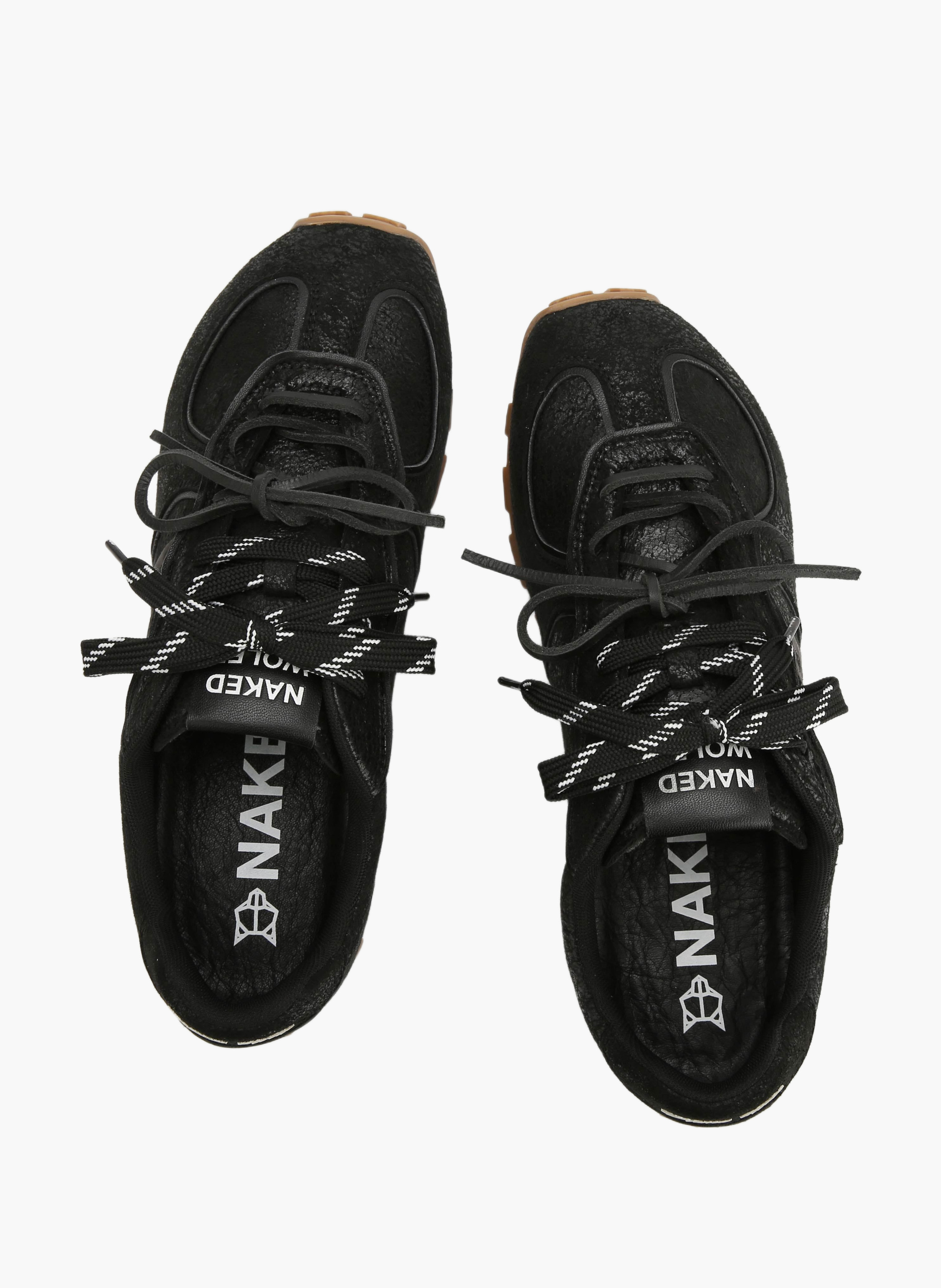 Baskets lightning en cuir vieilli NAKED WOLFE Noir