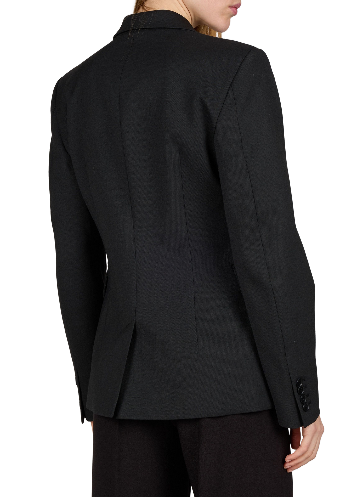 Cillian plain straight-cut tailored jacket ALMADA Black
